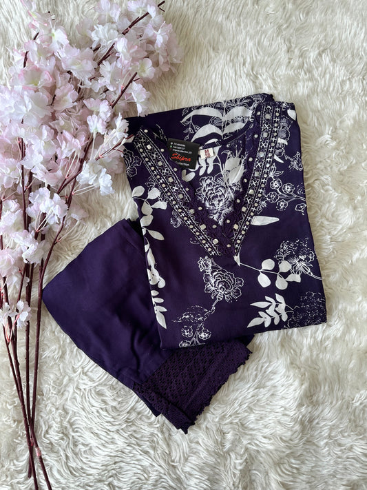 Rayon Kurti Pant Set