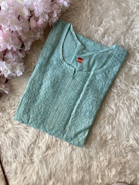 Muslin Silk Chikankari kurti