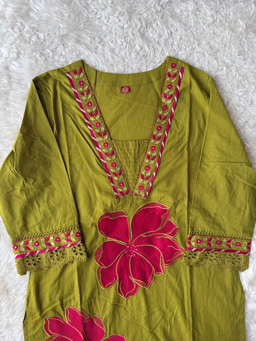 Pure Cotton Kurti Pant Dupatta Set