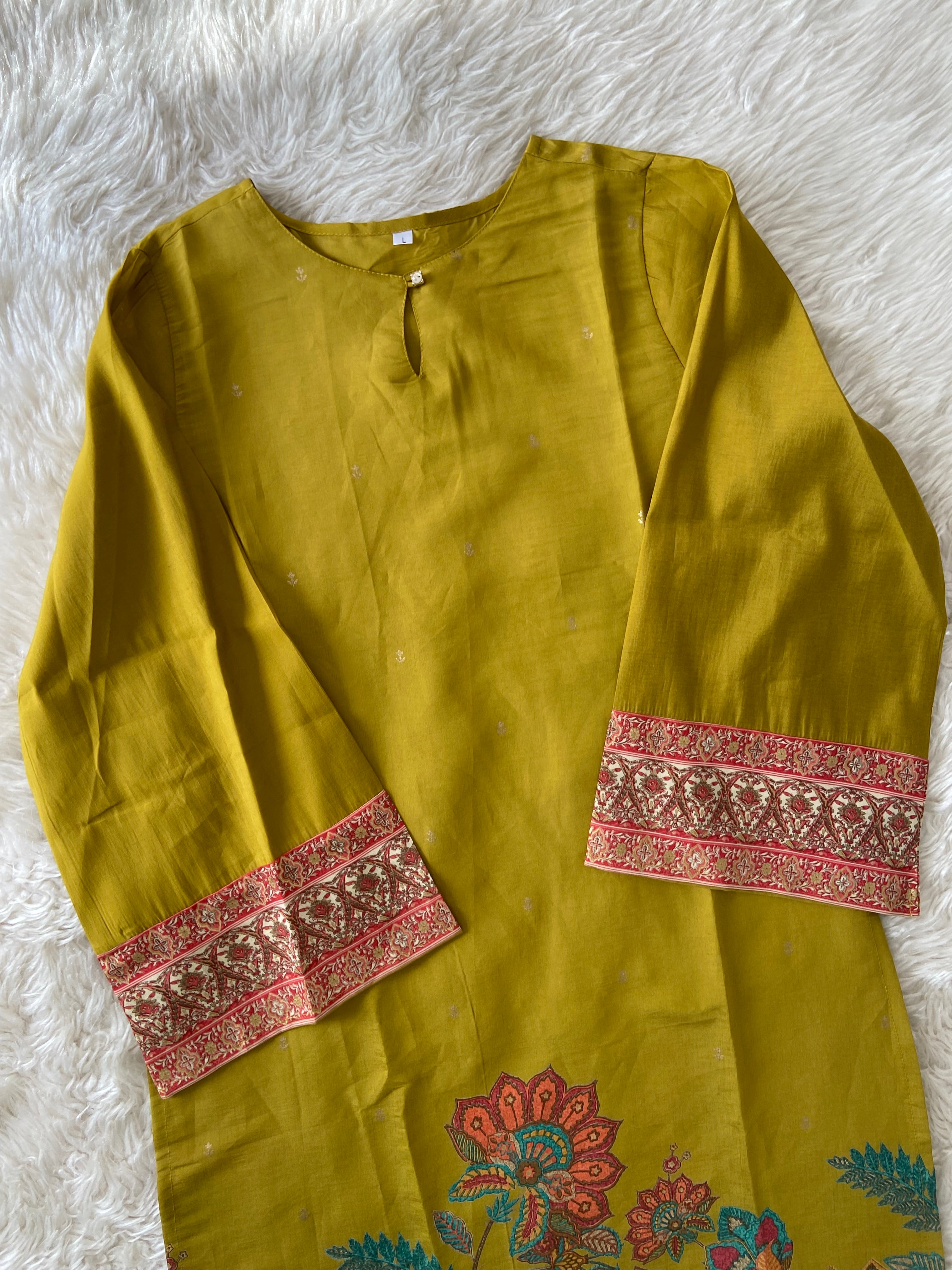 Pure Muslin Silk Kurti PlazoDupatta Set