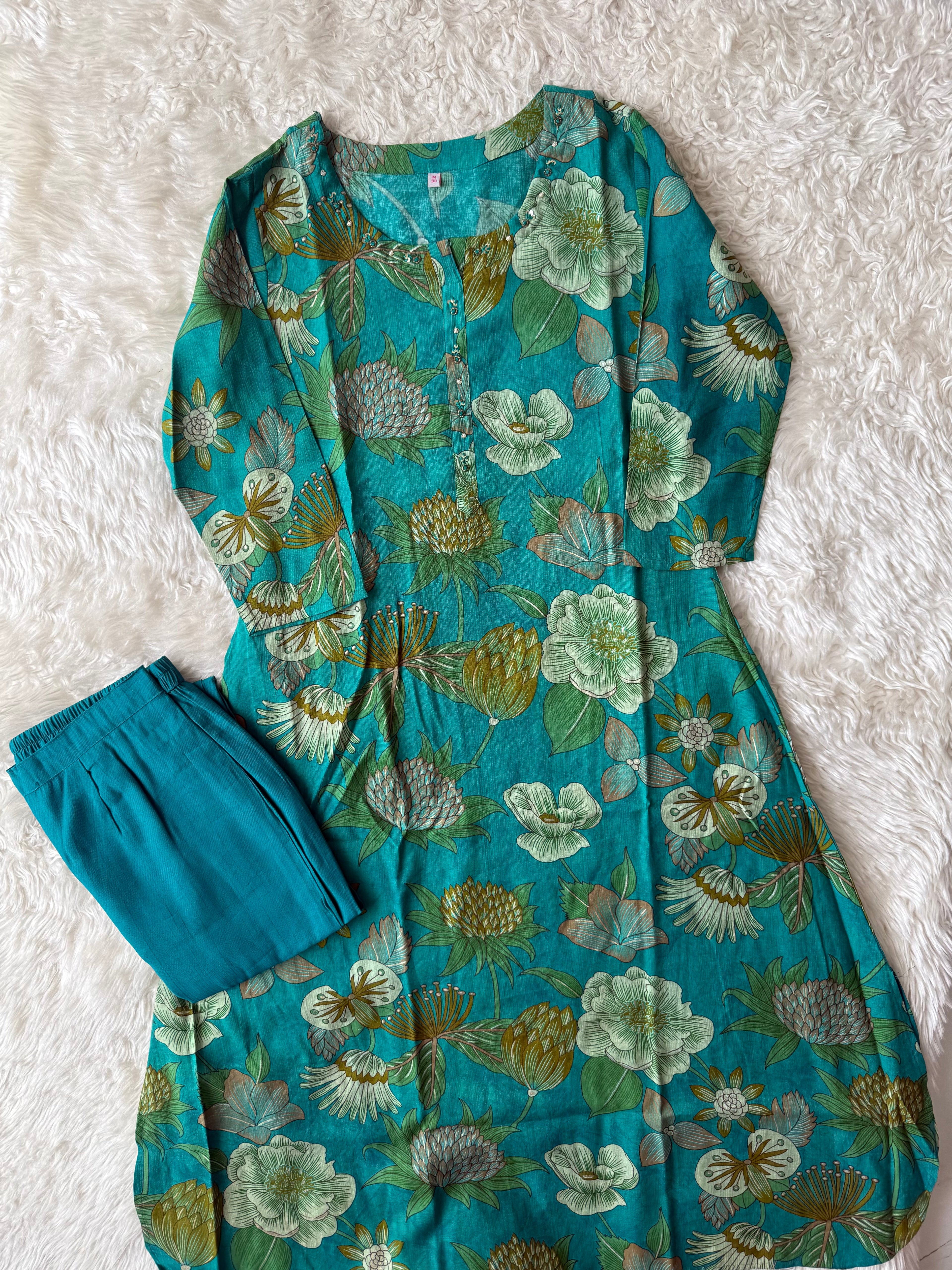 Rayon Kurti Pant Set