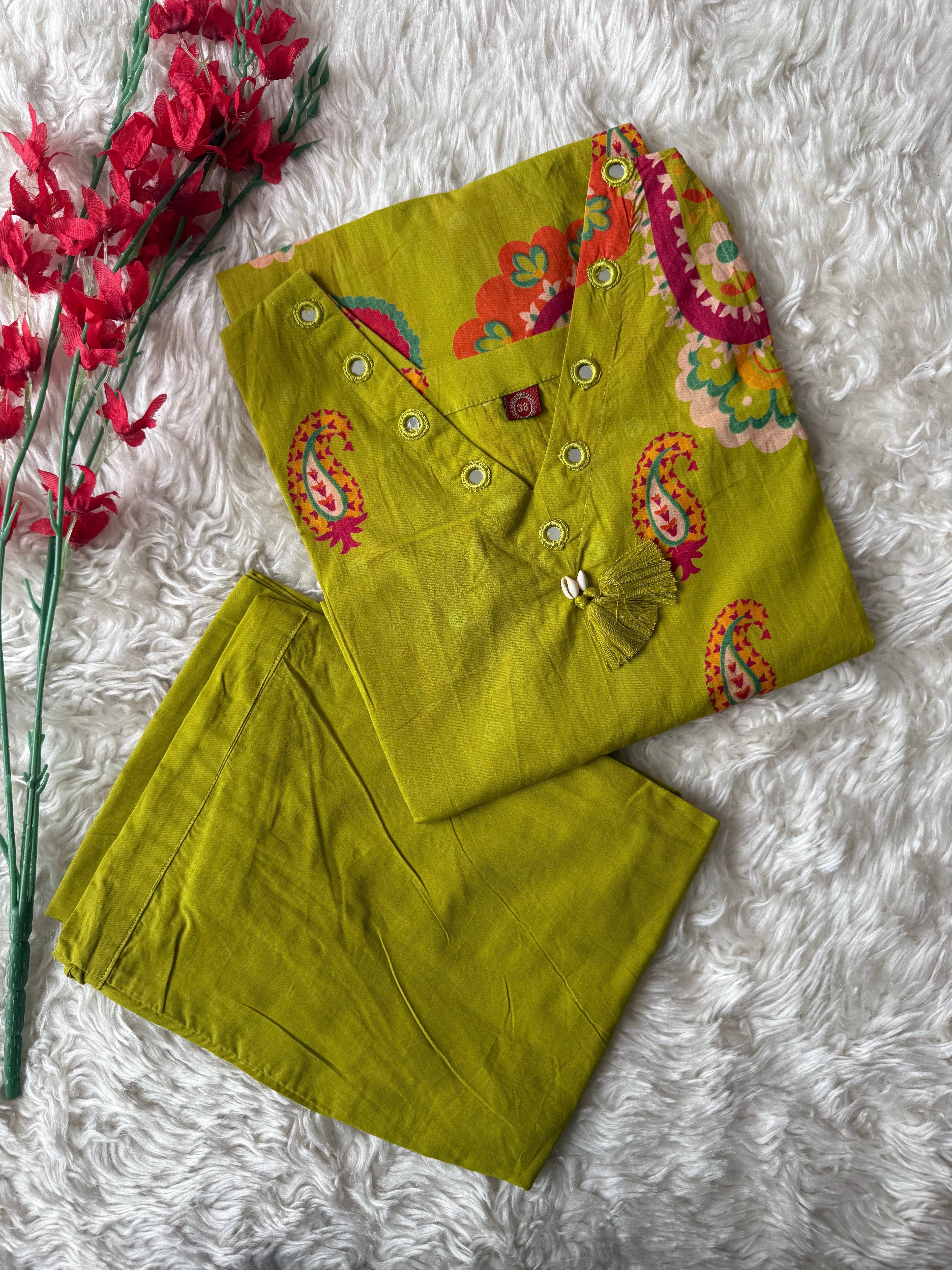 Cotton Sleeveless Kurti Pant Set