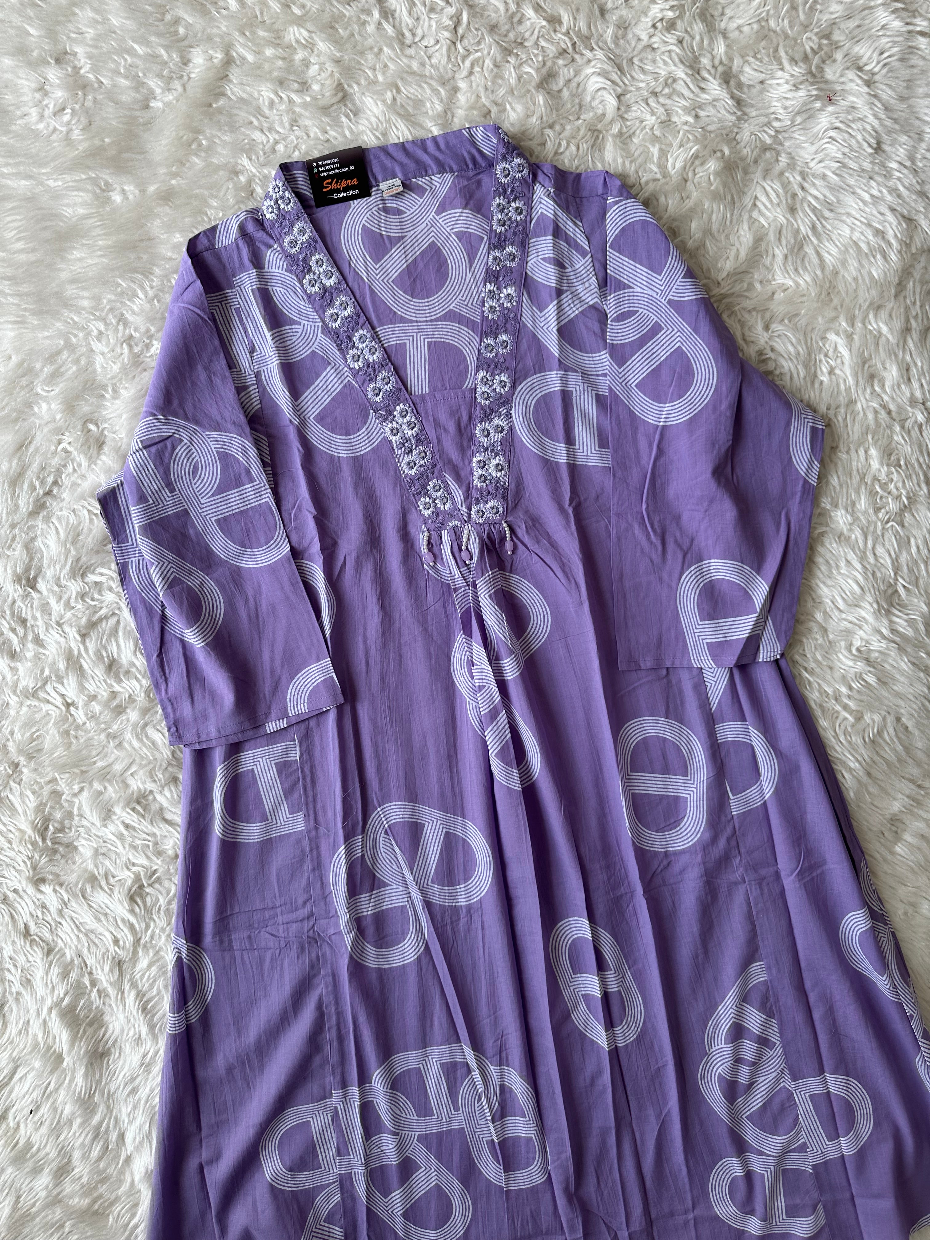 Mul Cotton FLARE Kurti Plazo Dupatta Set