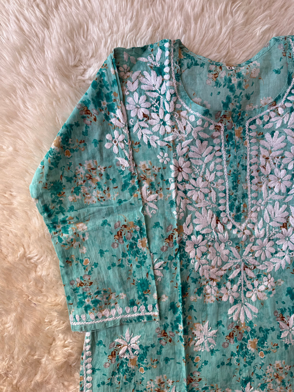 Pure Cotton Chikankari Short Kurti