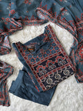 Crepe Silk Kurti Pant Dupatta Set