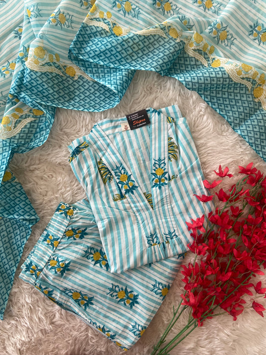 Premium Cotton Kurti Pant Dupatta Set
