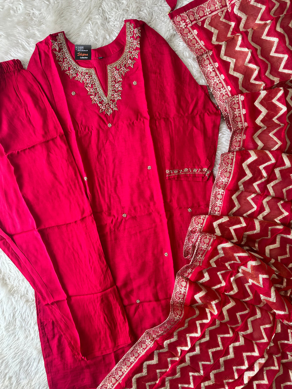 Dola Silk Kurti Pant Dupatta Set