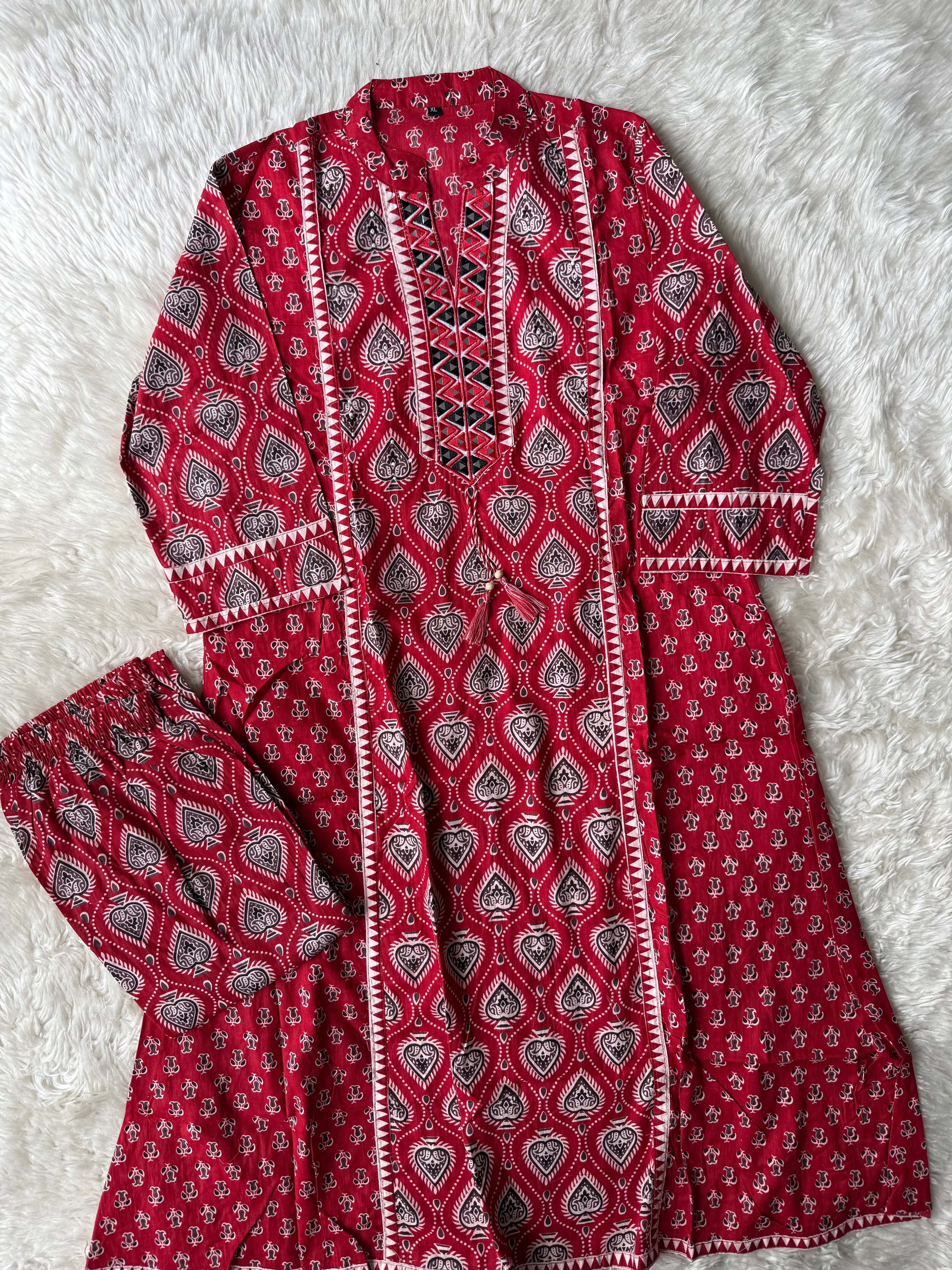Cotton FLARE Kurti Pant Set
