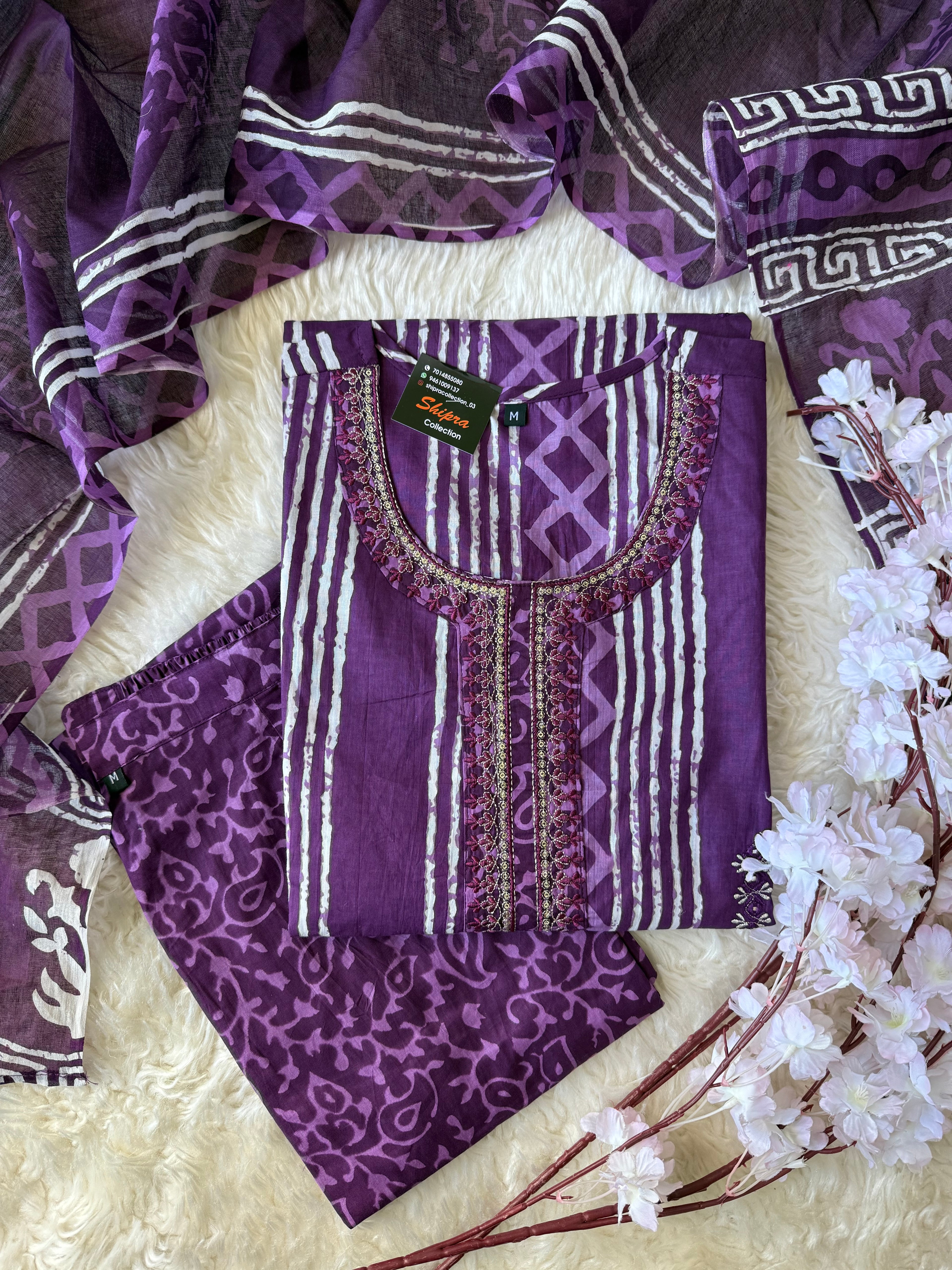 Best Seller ✅ Pure Cotton Kurti Pant Dupatta Set