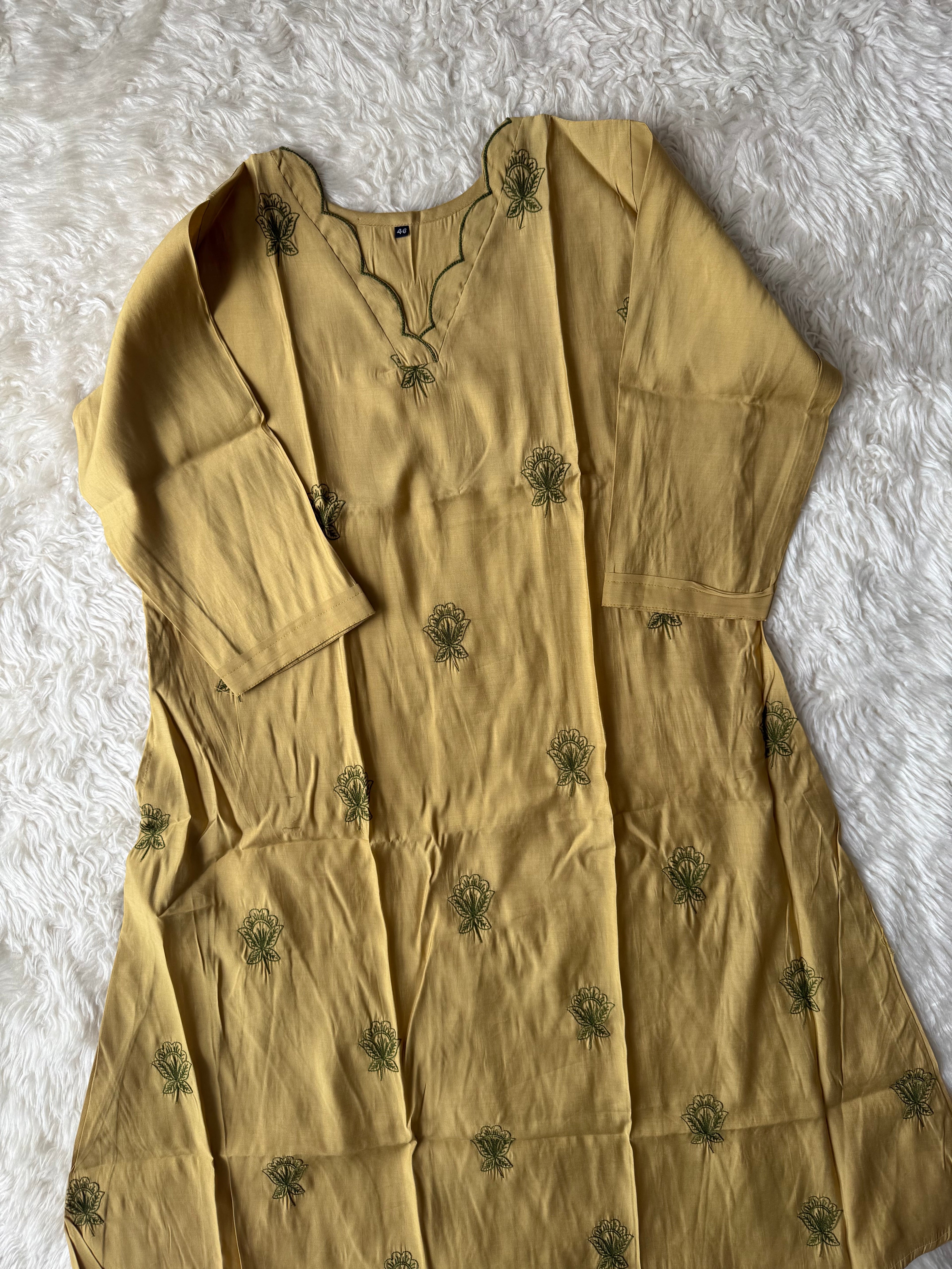 “ Plus Size” Muslin Silk Kurti Pant Dupatta Set
