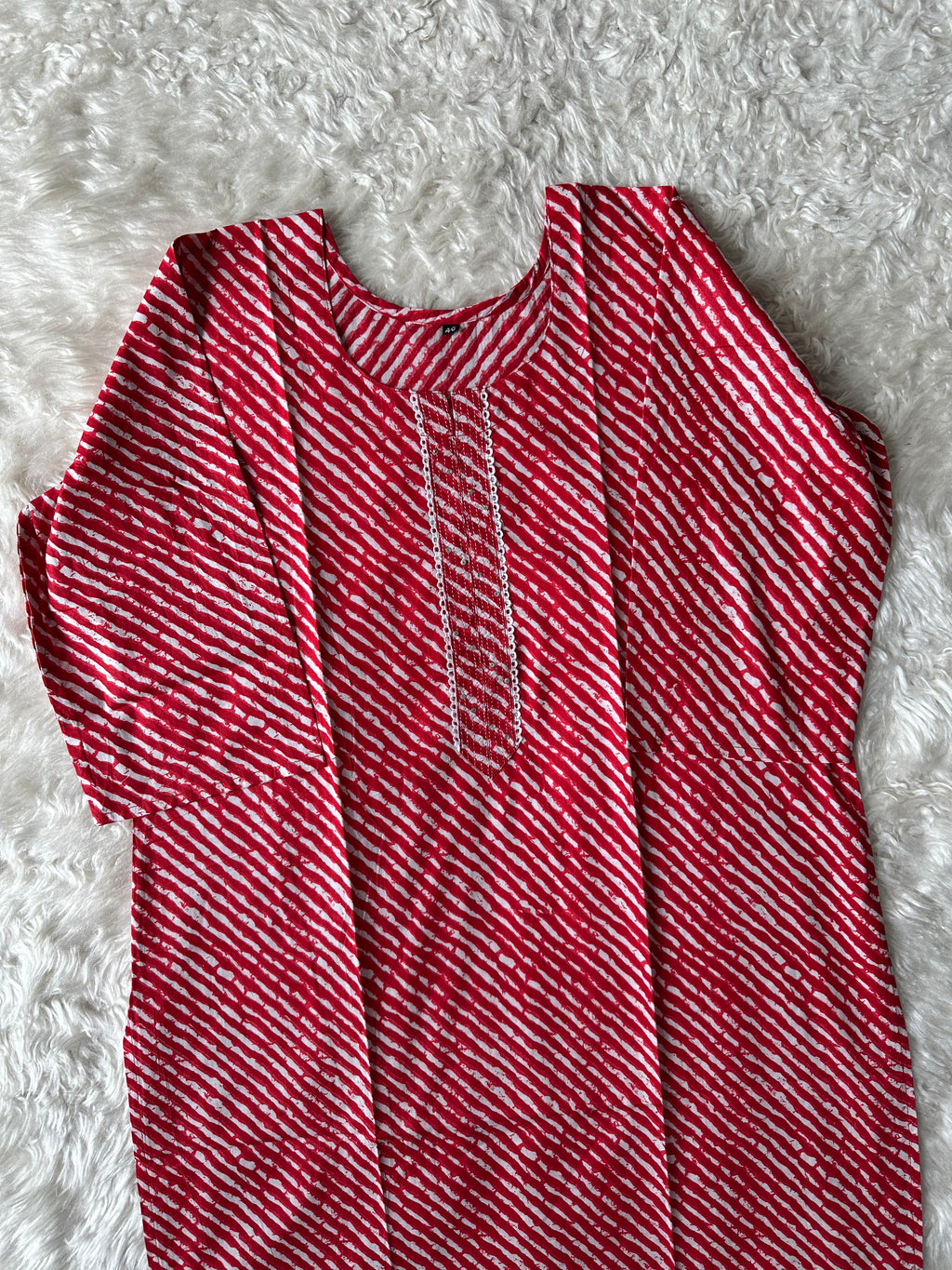 Cotton Lehariya Kurti