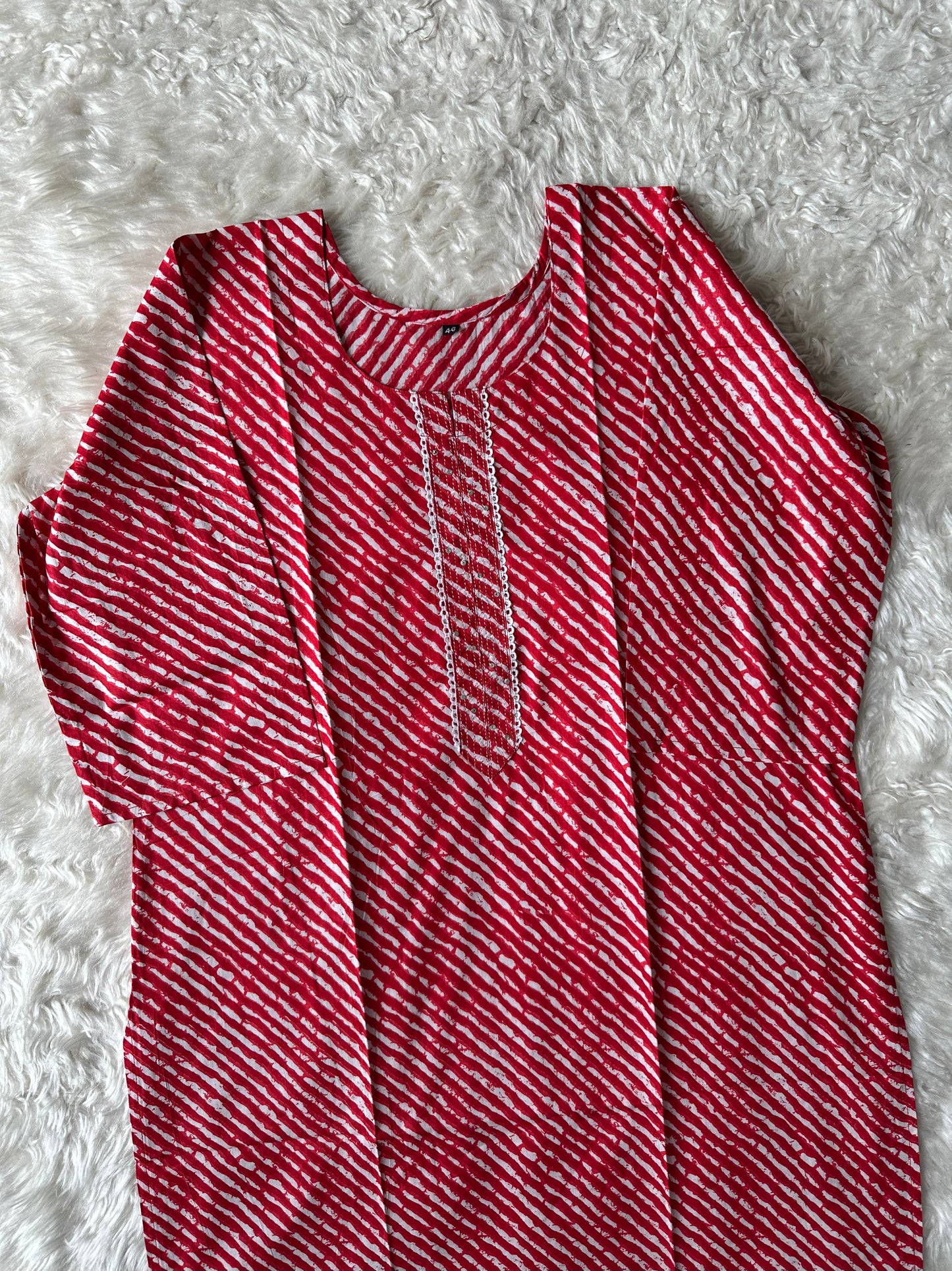 Cotton Lehariya Kurti