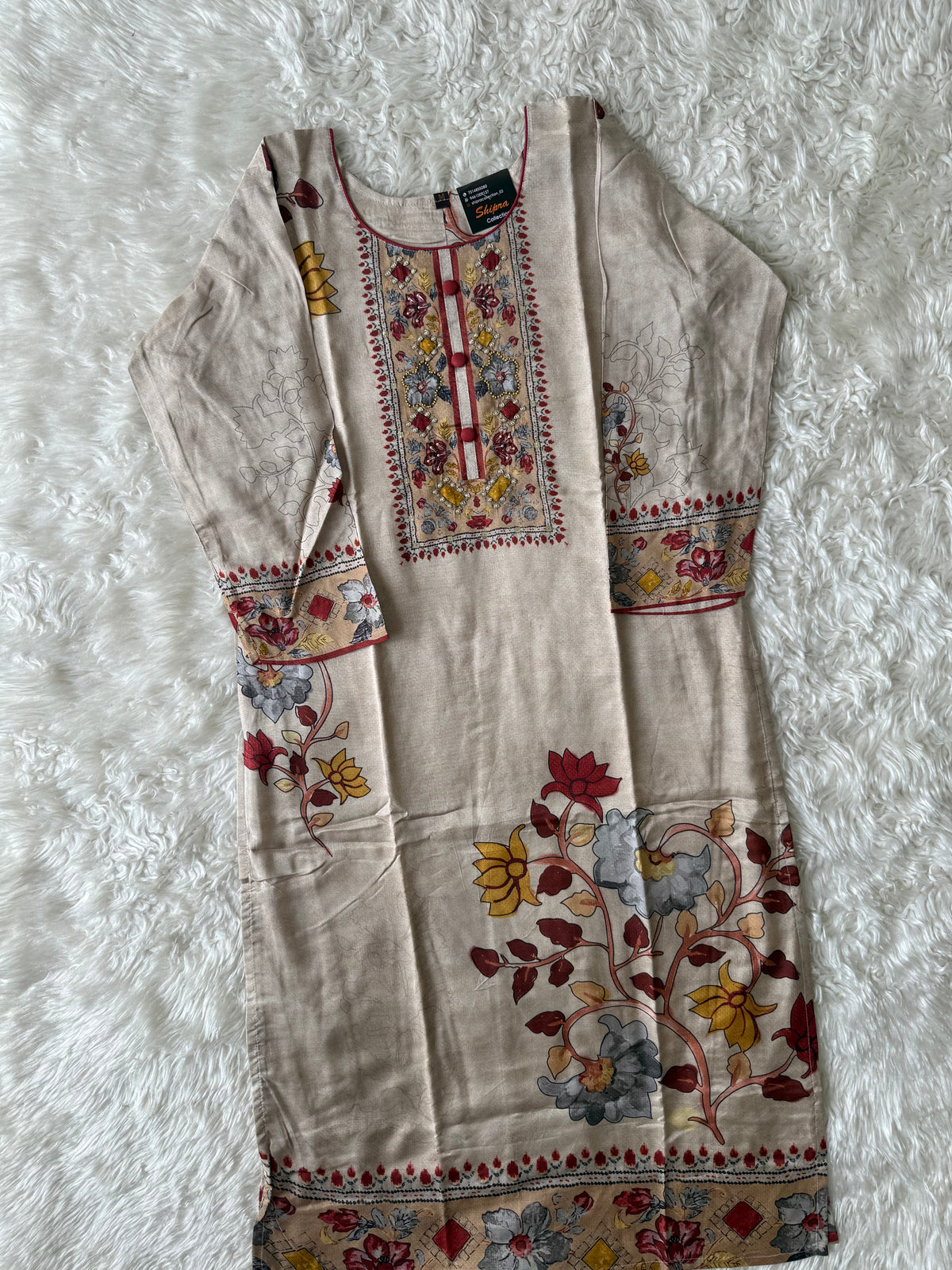 Crepe Silk Kurti Pant Dupatta Set
