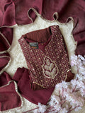 Pure Muslin Silk Kurti Pant Dupatta Set