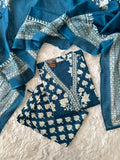 Premium Cotton Kurti Pant Cotton Dupatta Set