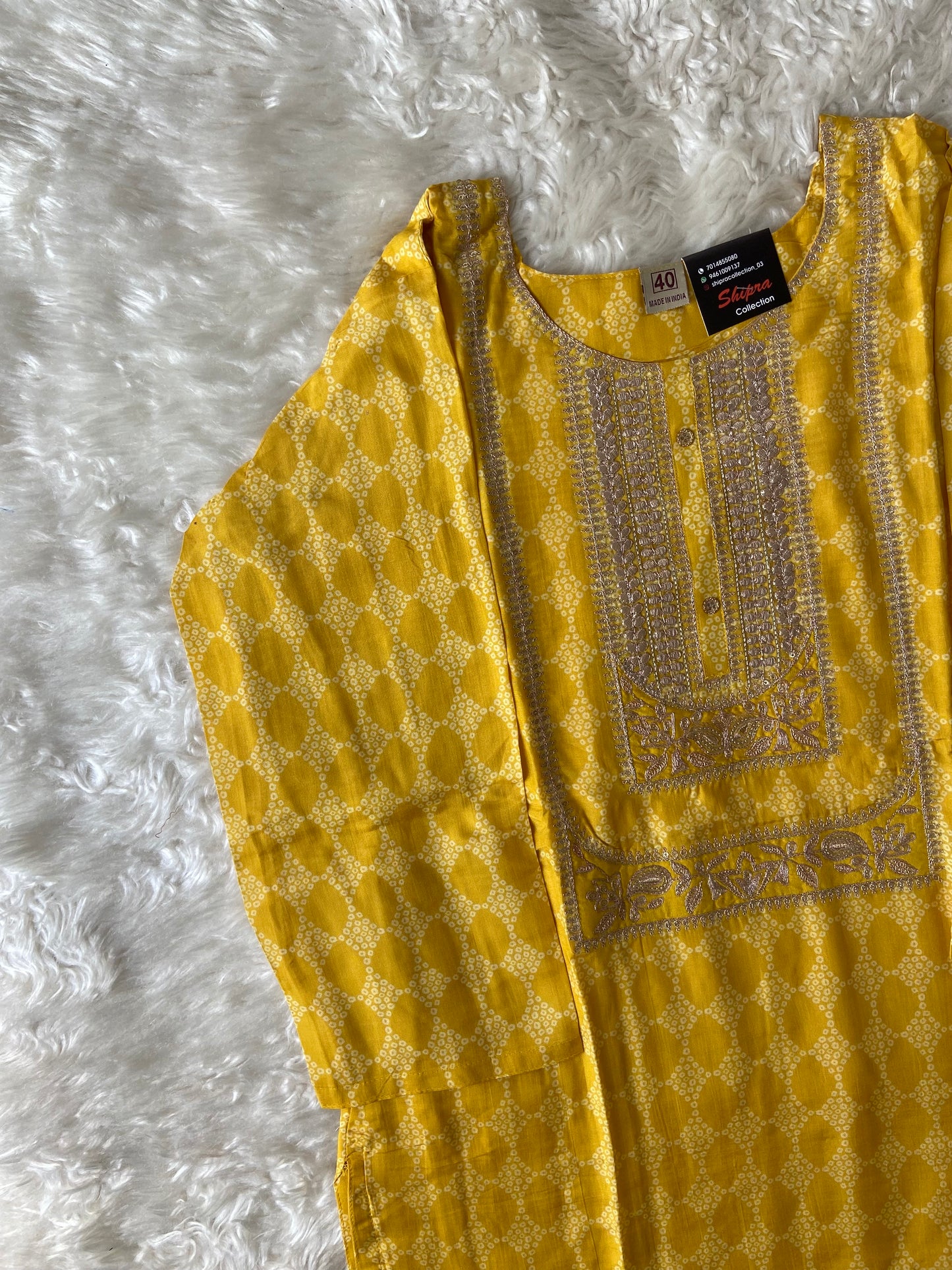 Russian Silk Kurti Pant Dupatta Set