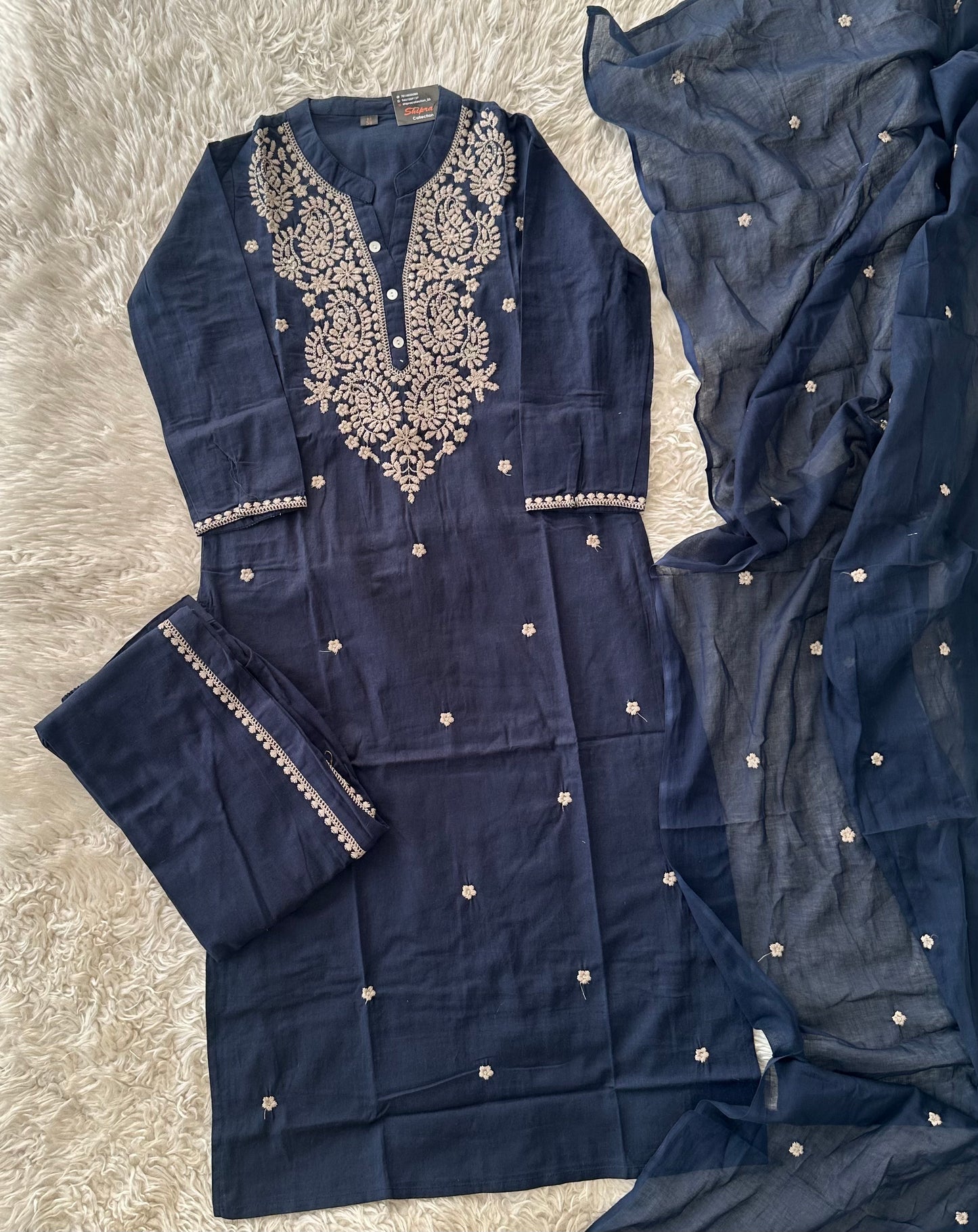 Stock Clearance 🚨
 Premium Cotton Kurti Pant Dupatta Set