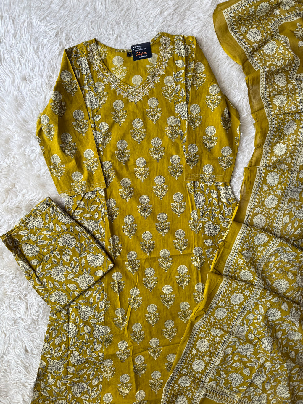 Premium Cotton Kurti Pant Dupatta Set