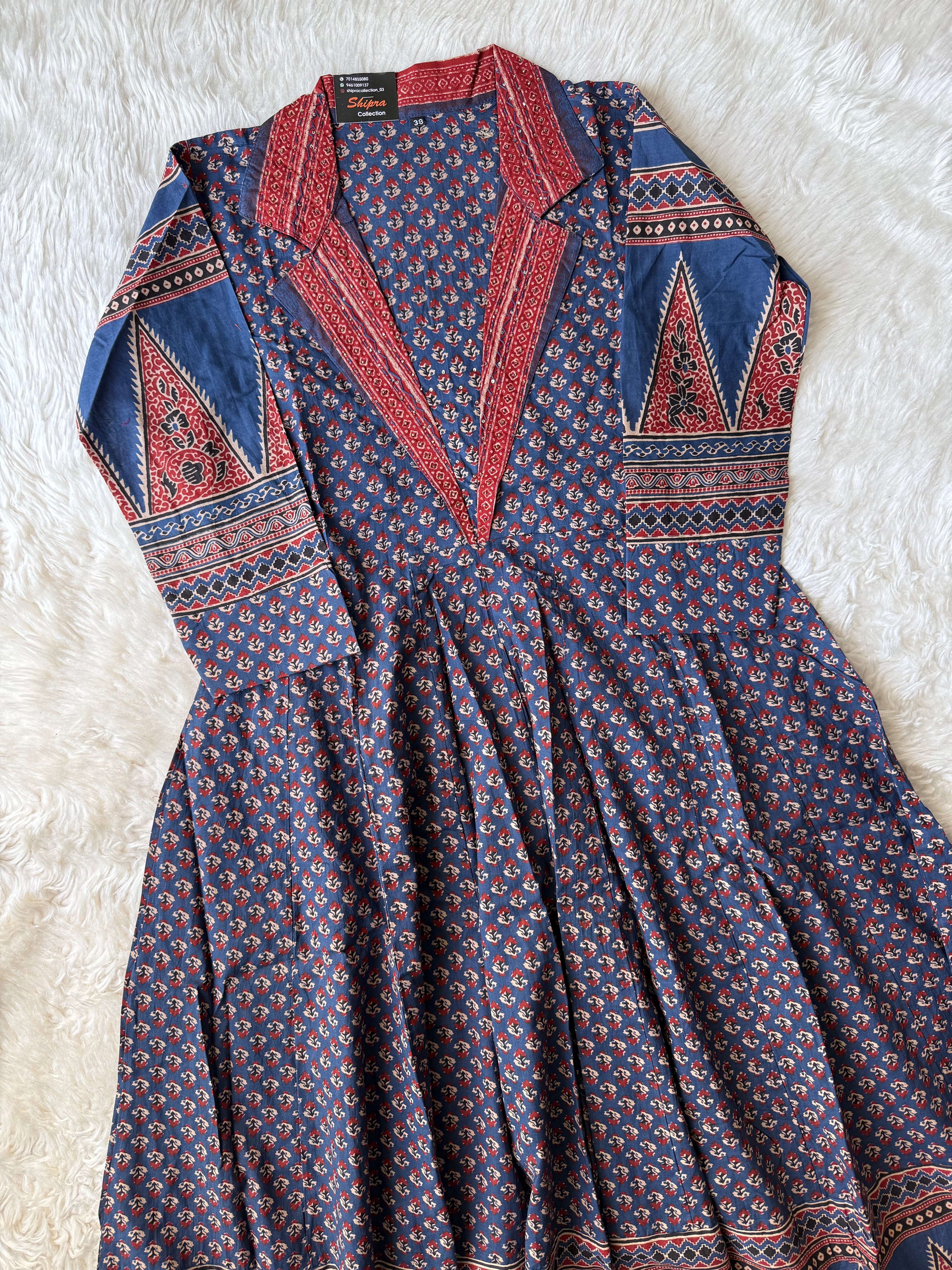 Premium Cotton Flare Kurti Pant Dupatta Set