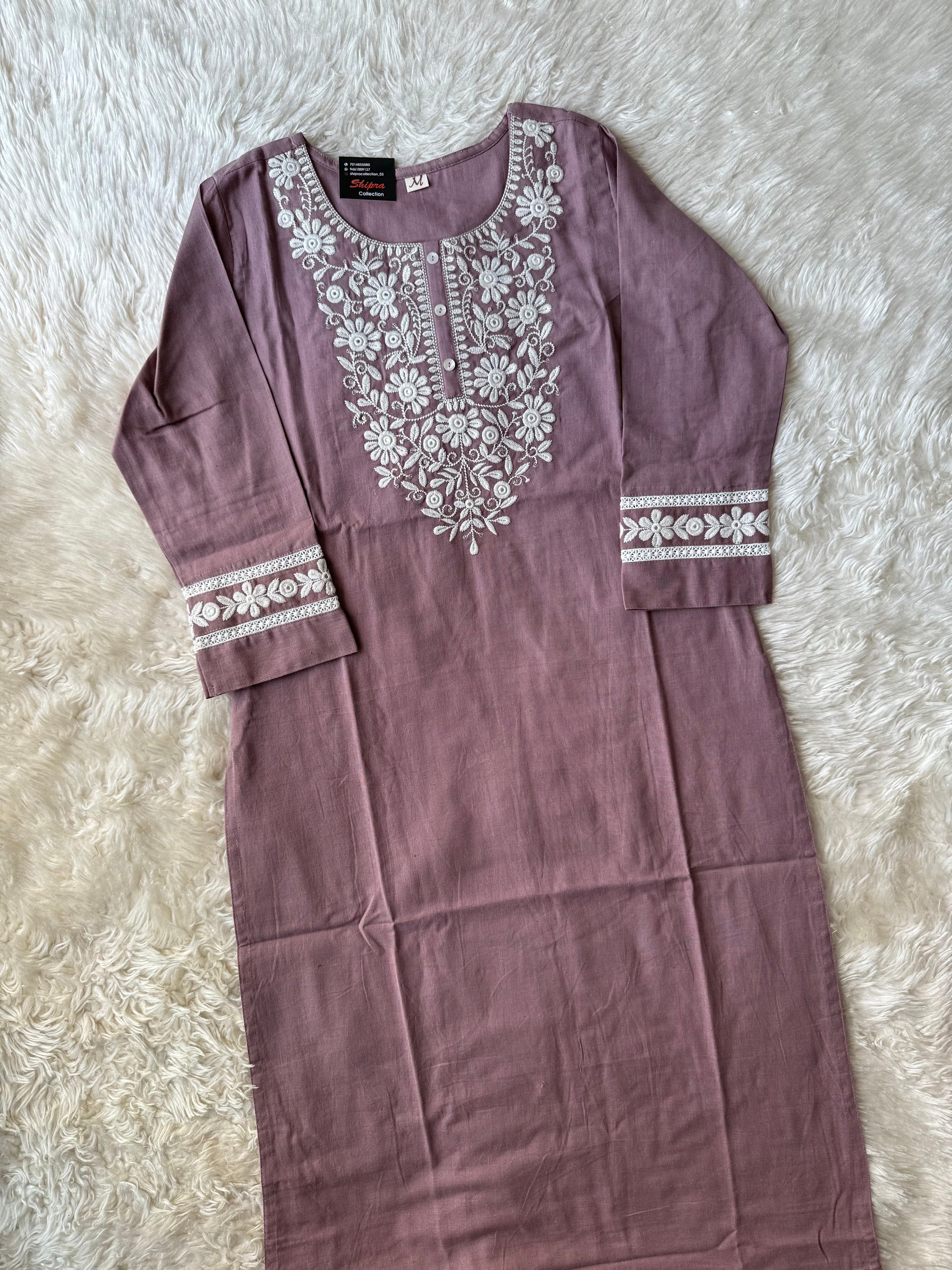 Khadi Cotton Kurti Pant Dupatta Set