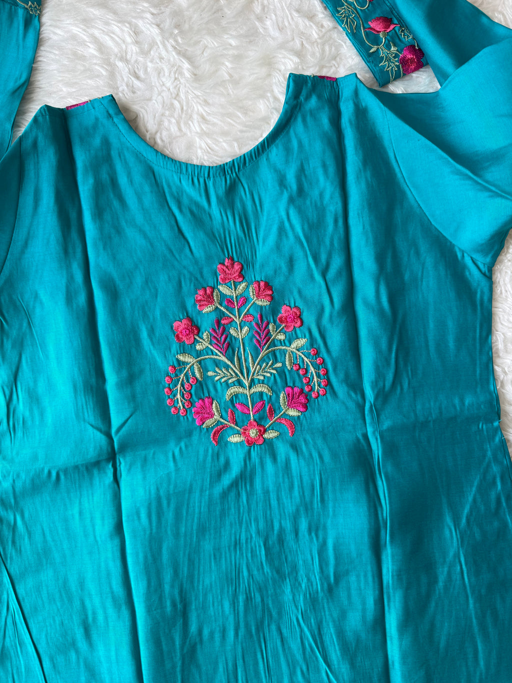 Pure Muslin Silk Kurti Plazo Set