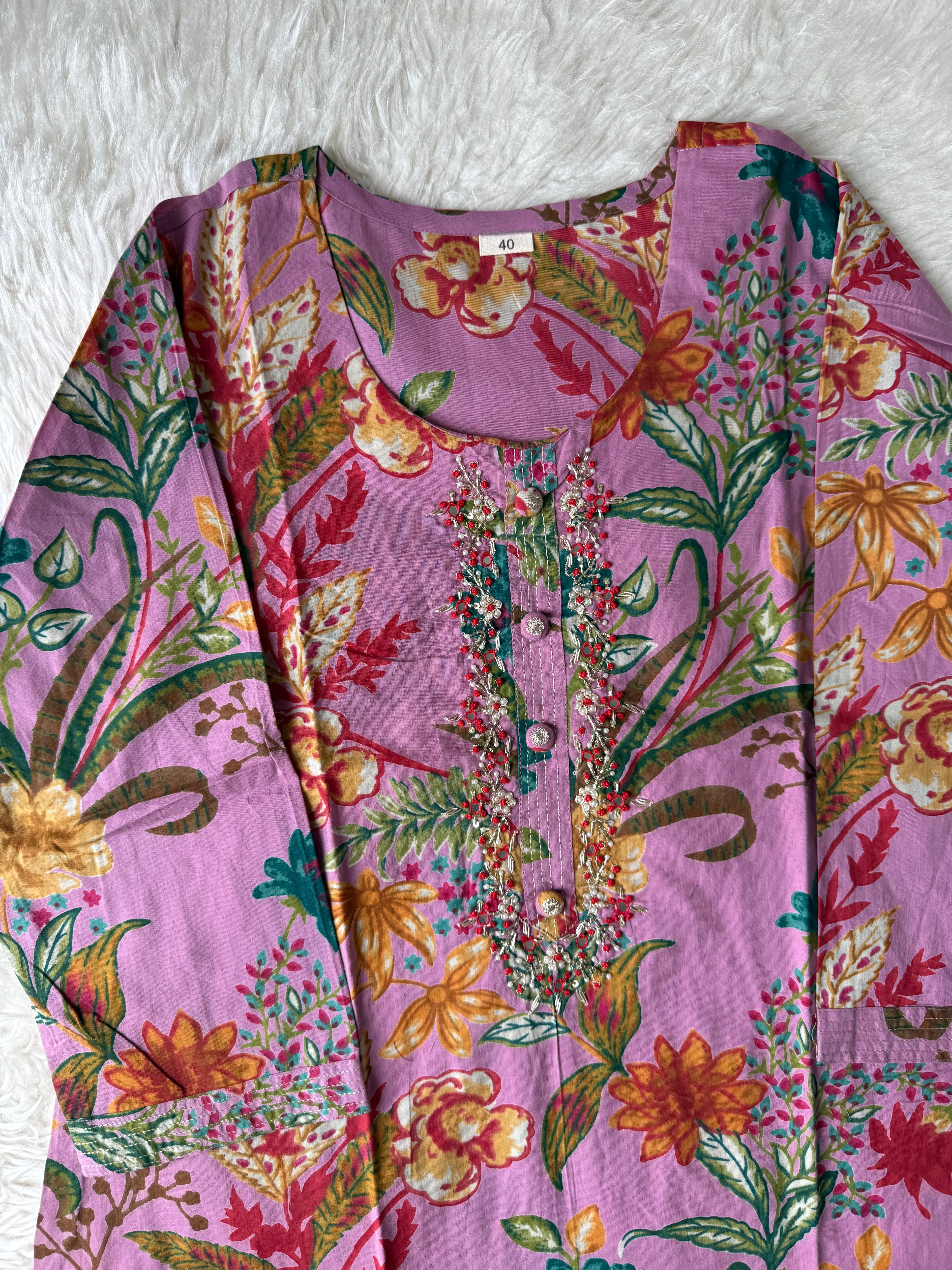 Breathable Cotton Kurti Pant Cotton Dupatta Set