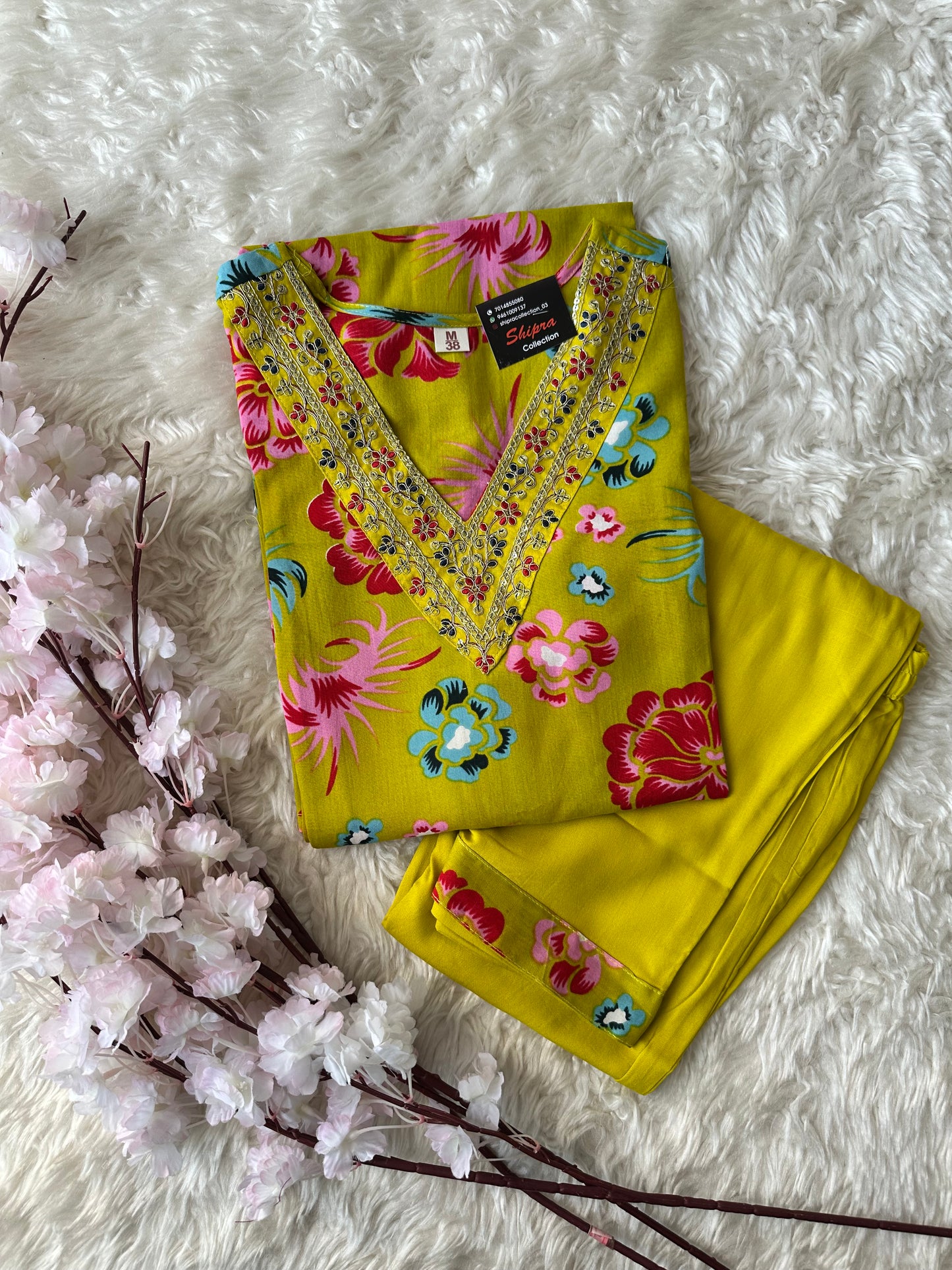 Rayon Kurti Pant Set