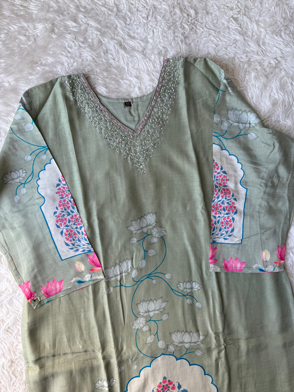 “Plus Size” Russian Silk Kurti Pant Dupatta Set