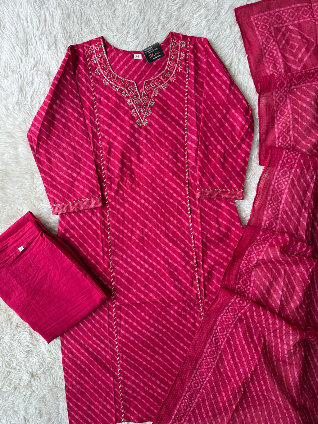 Premium Cotton Lehariya Set