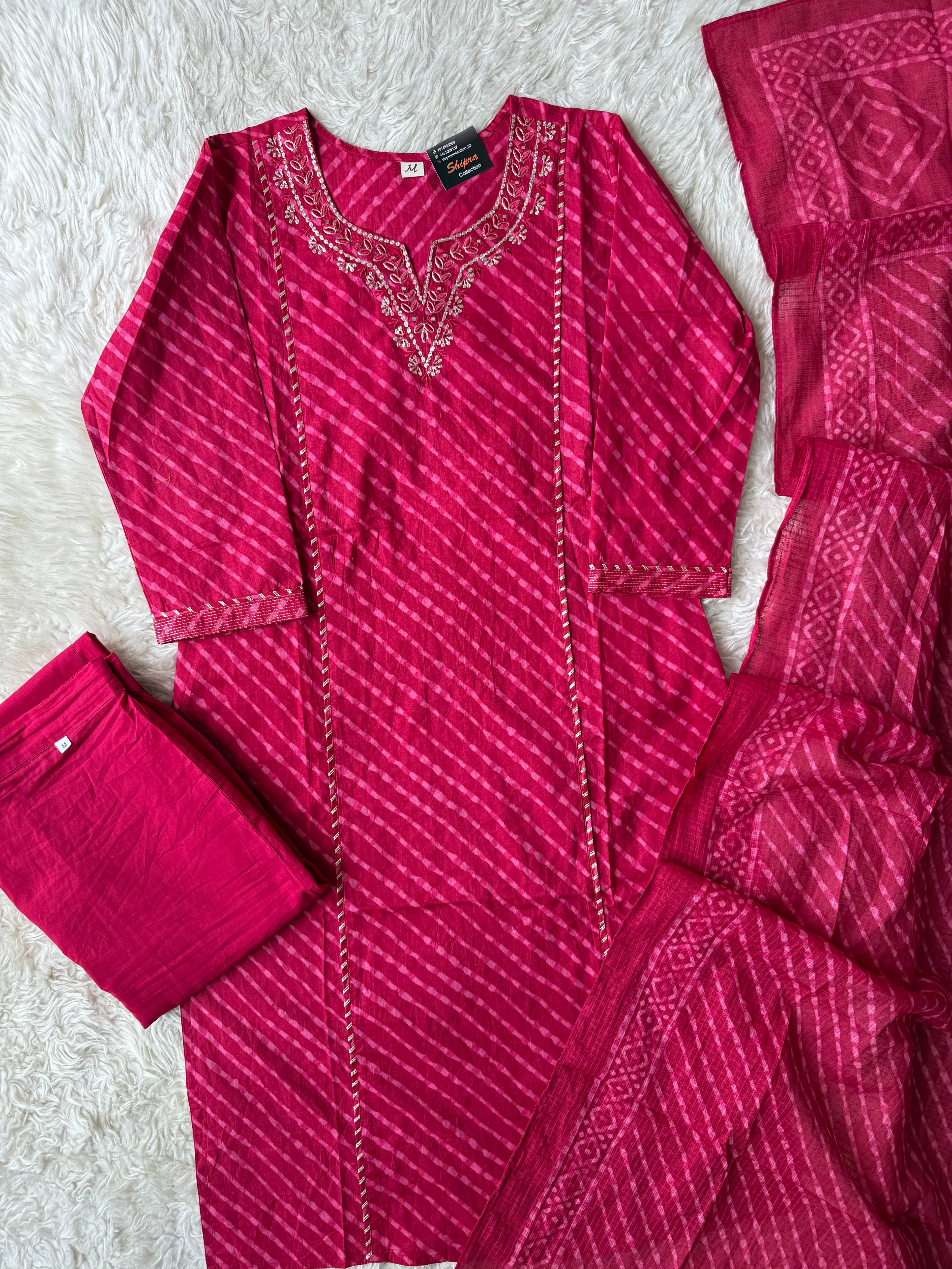 Premium Cotton Lehariya Set