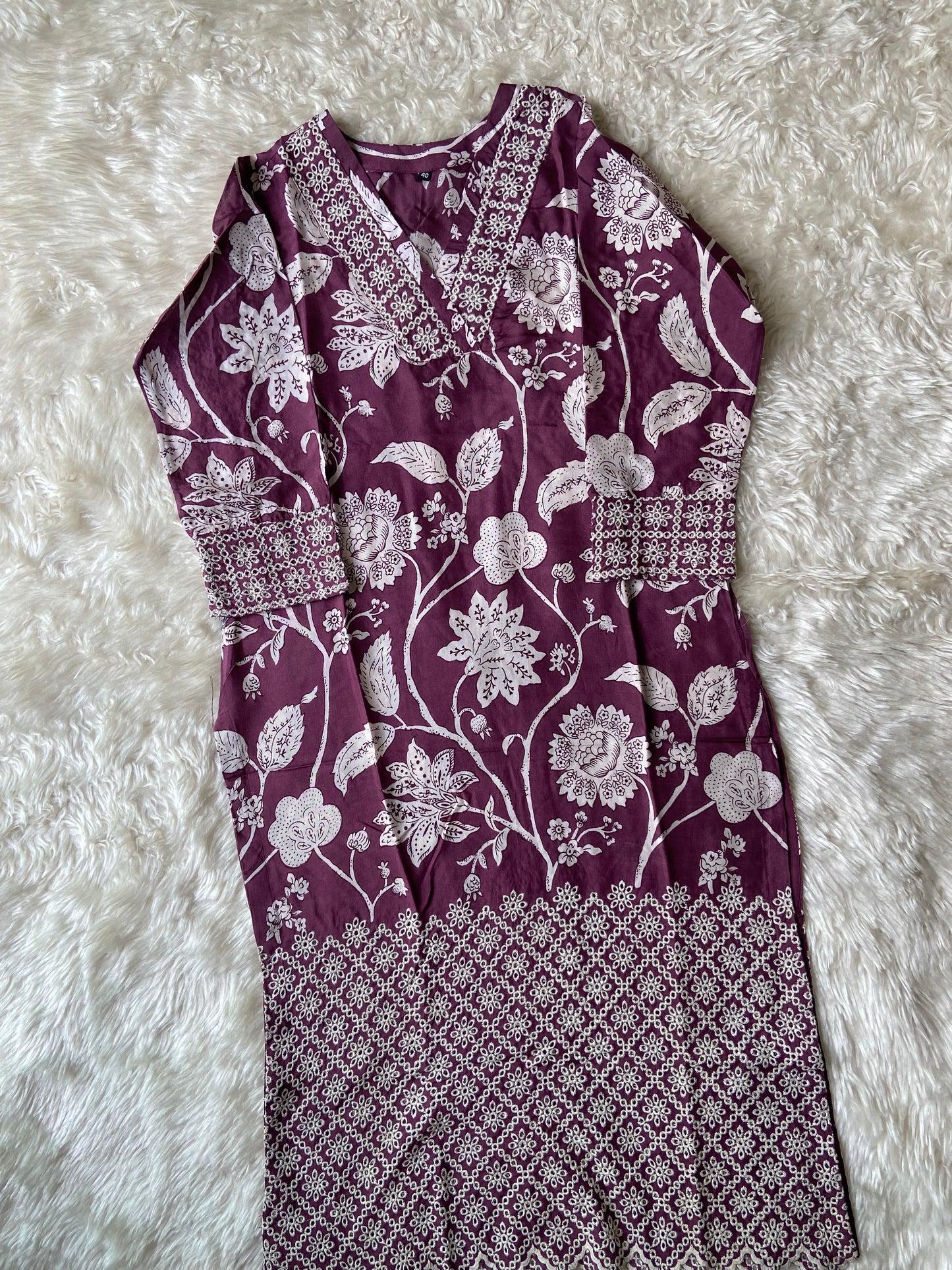 Crepe Silk Chikankari kurti