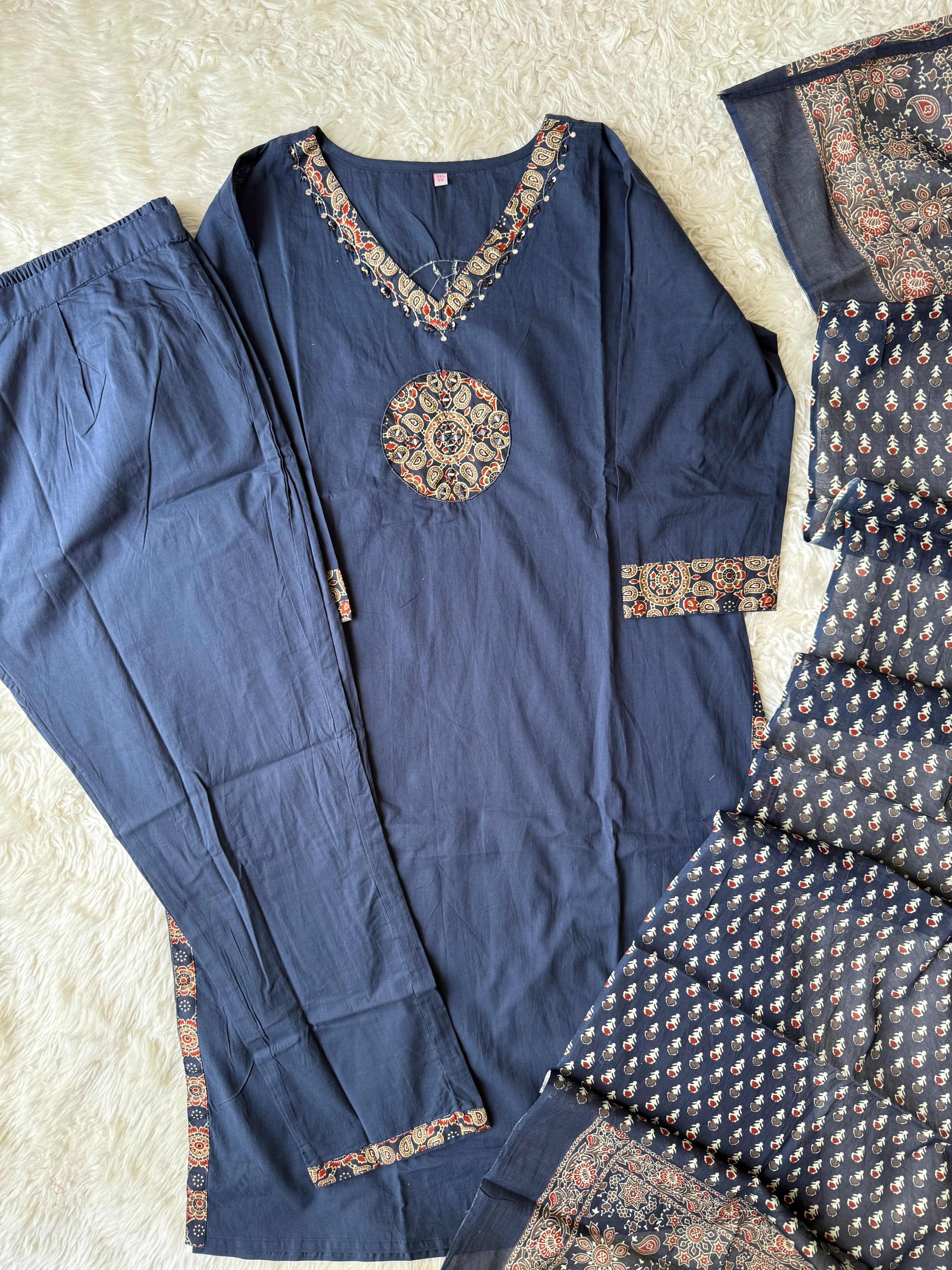 Premium Cotton Kurti Pant Dupatta Set