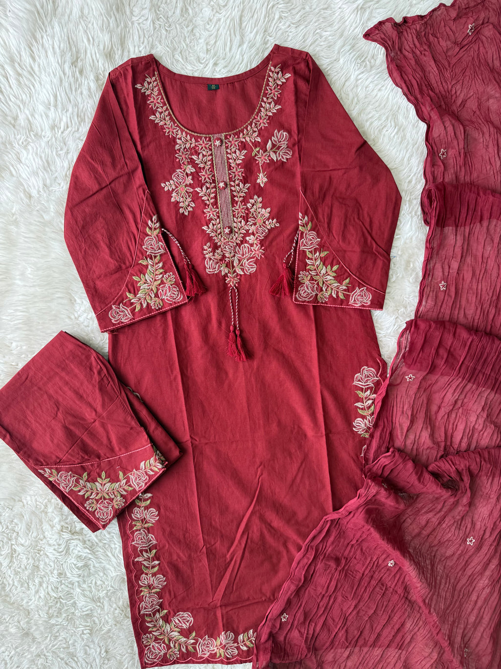 Premium Cotton Kurti Pant Dupatta Set