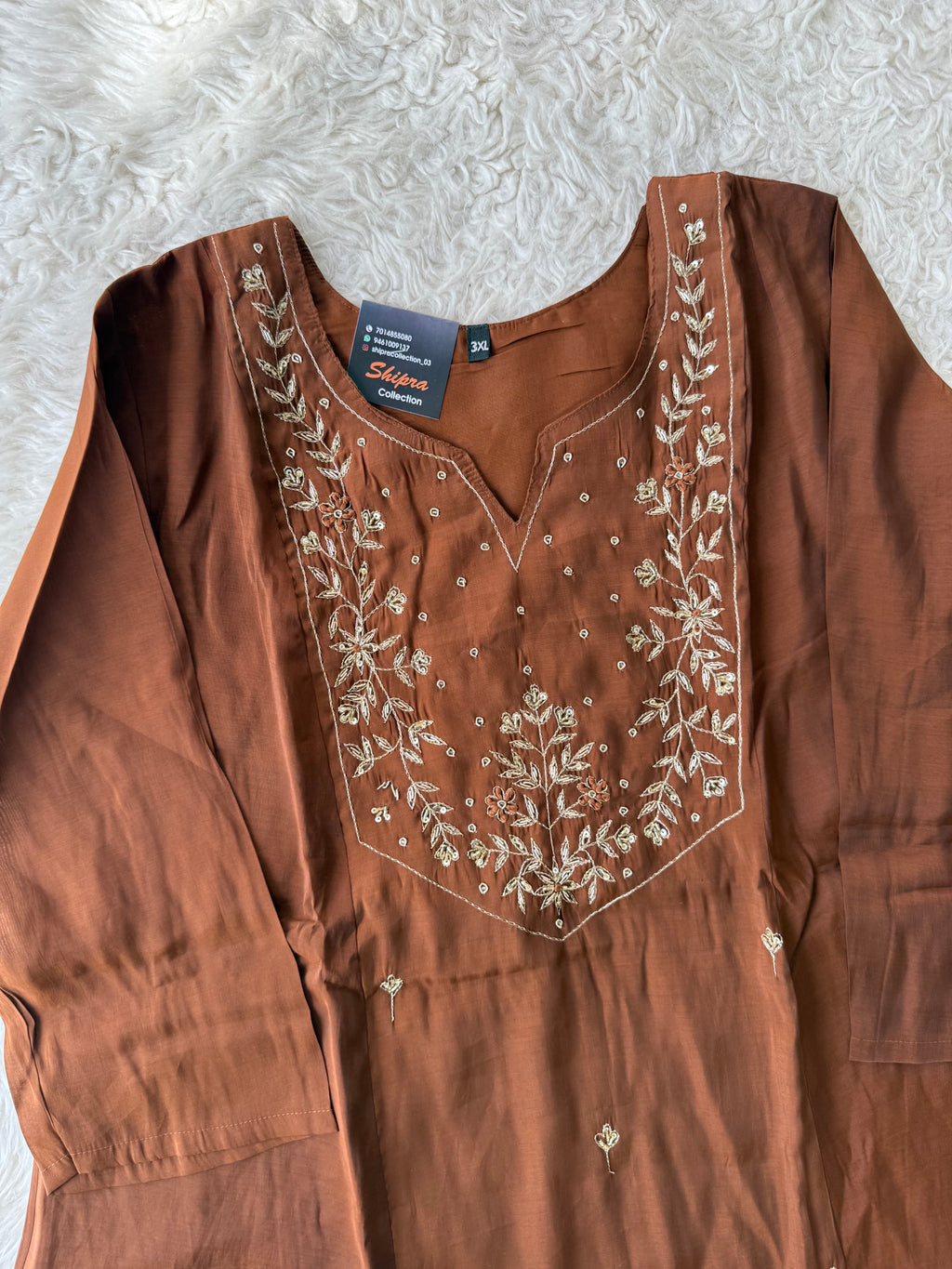 “ Plus Size” Muslin Silk Kurti Pant Dupatta Set
