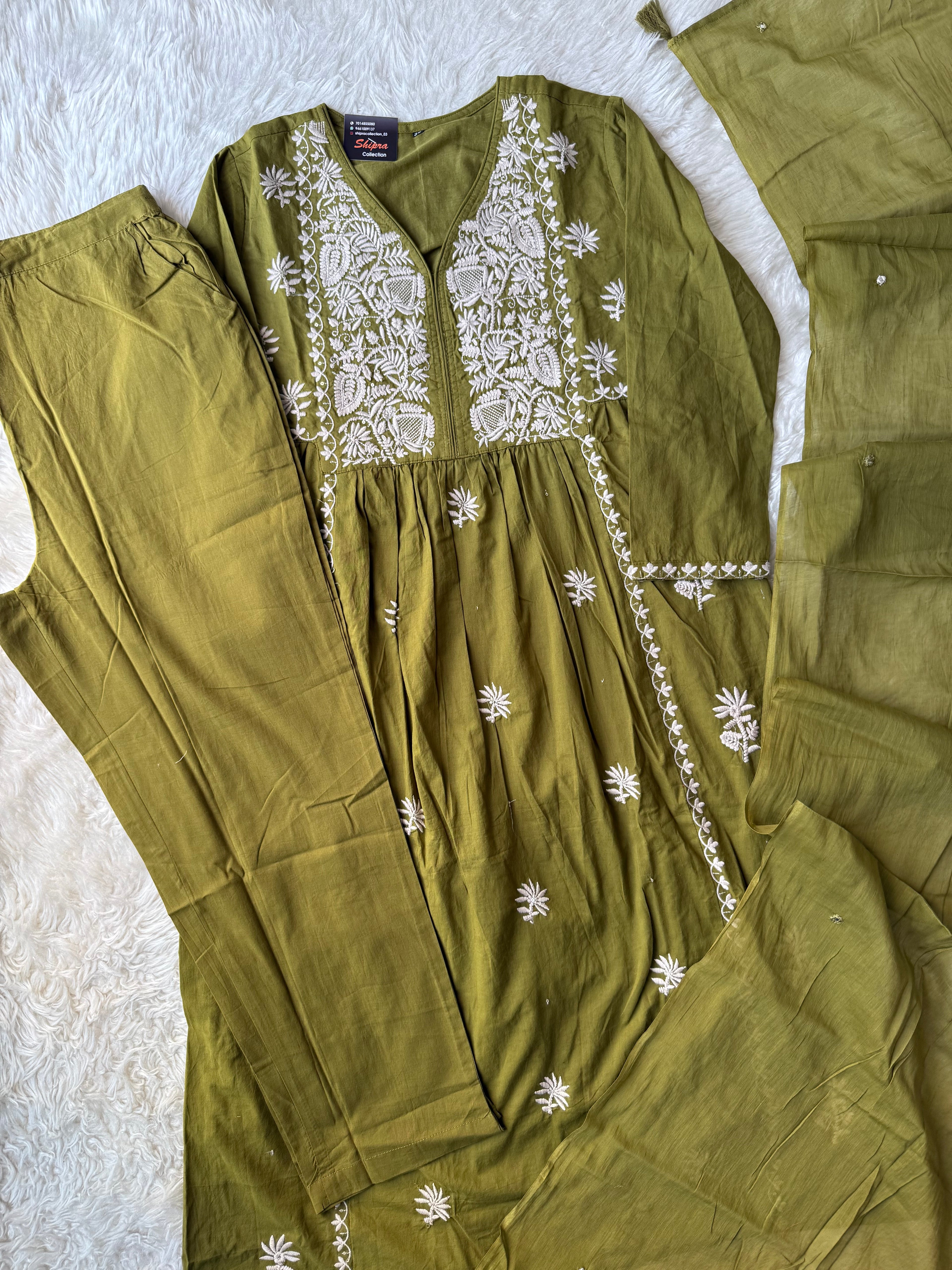 Premium Cotton Kurti Pant Dupatta Set