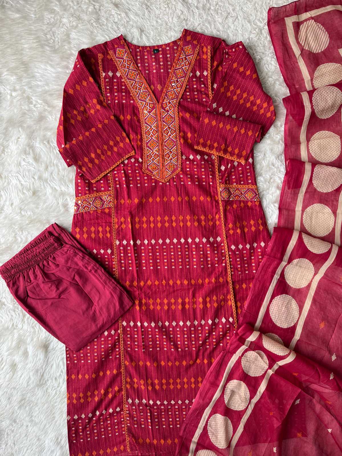 Budget Friendly Kurti Pant Dupatta Set