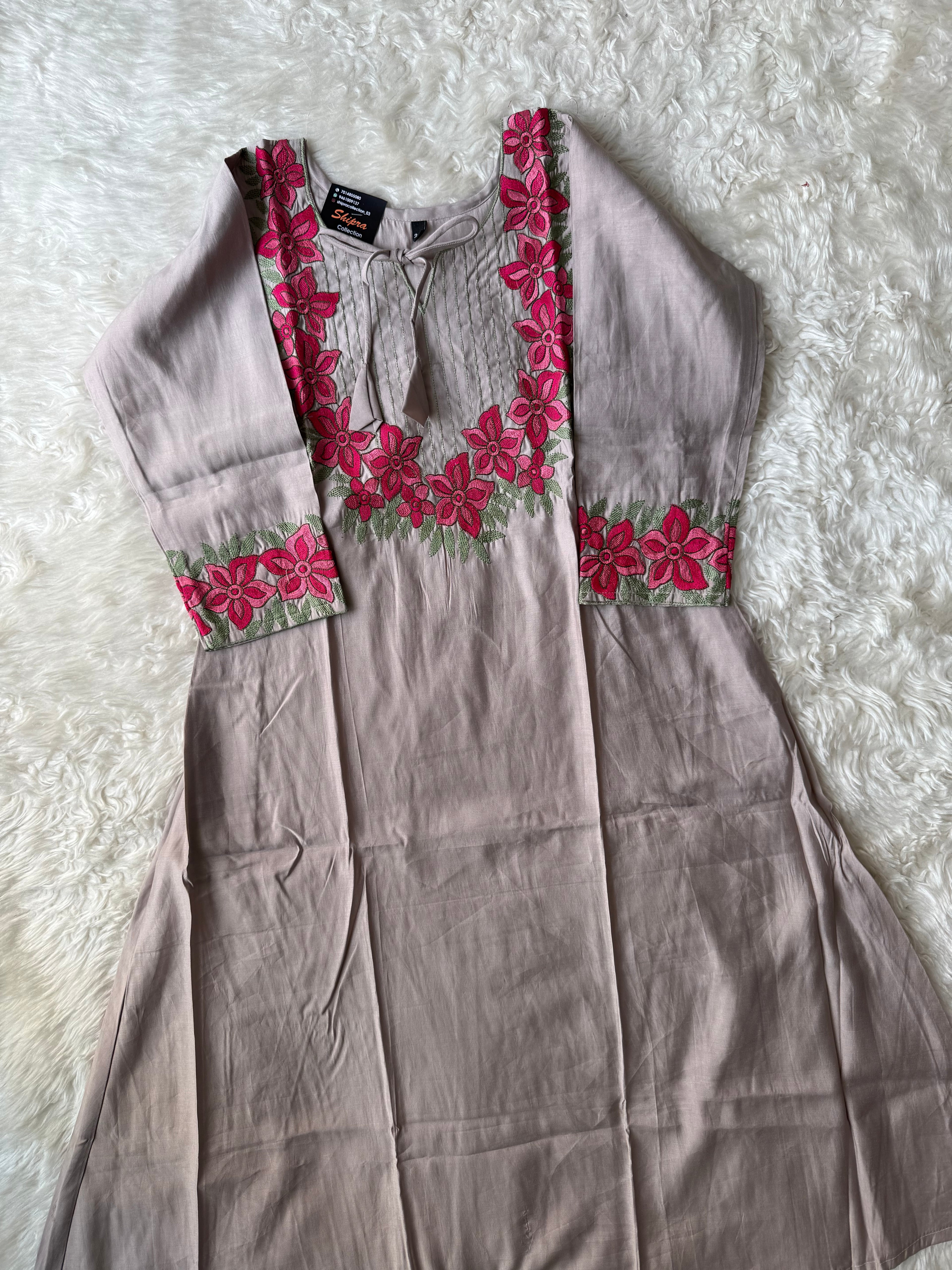 Pure Muslin Silk Kurti Plazo Set