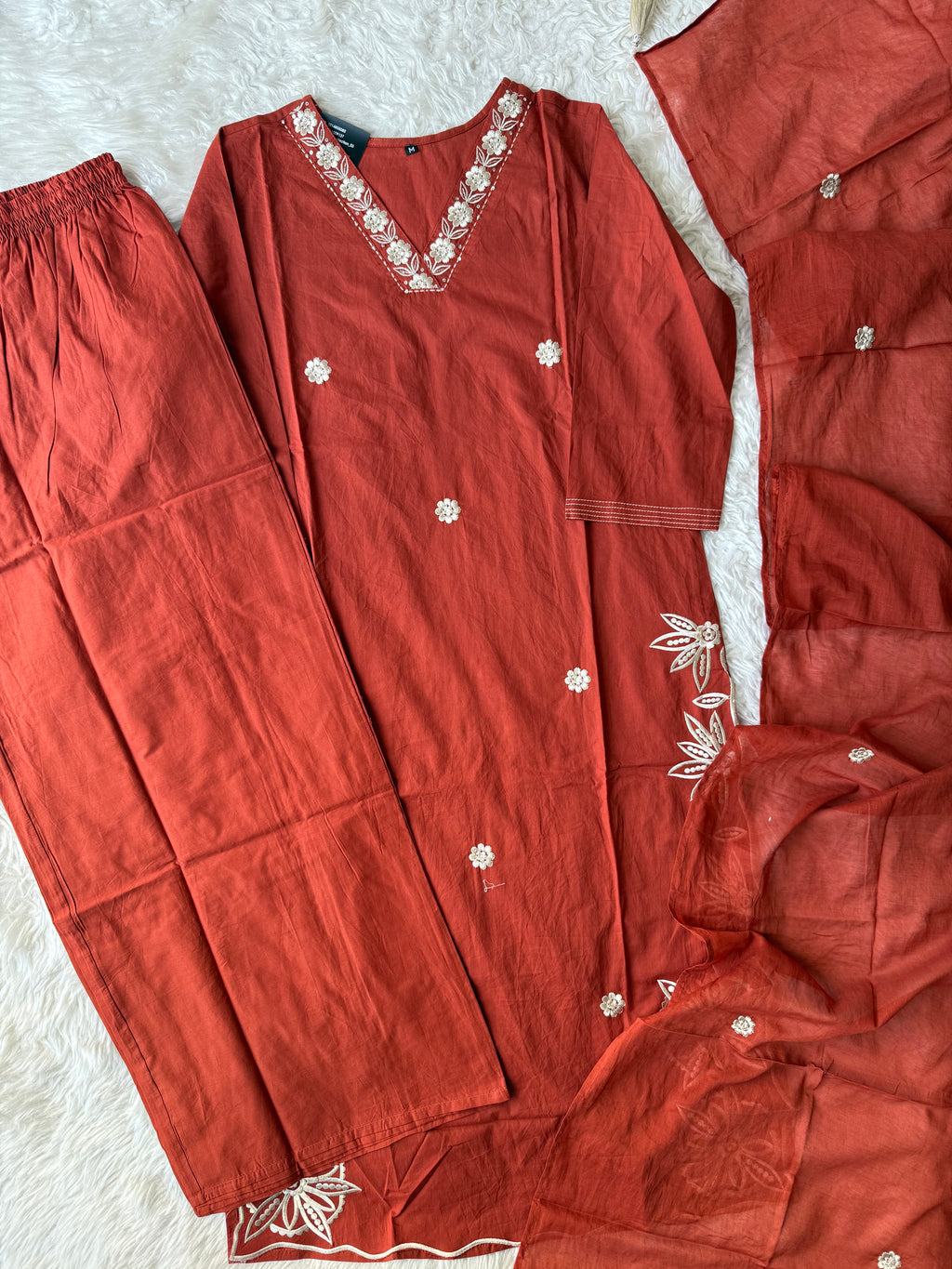 Premium Cotton Kurti Plazo Dupatta Set
