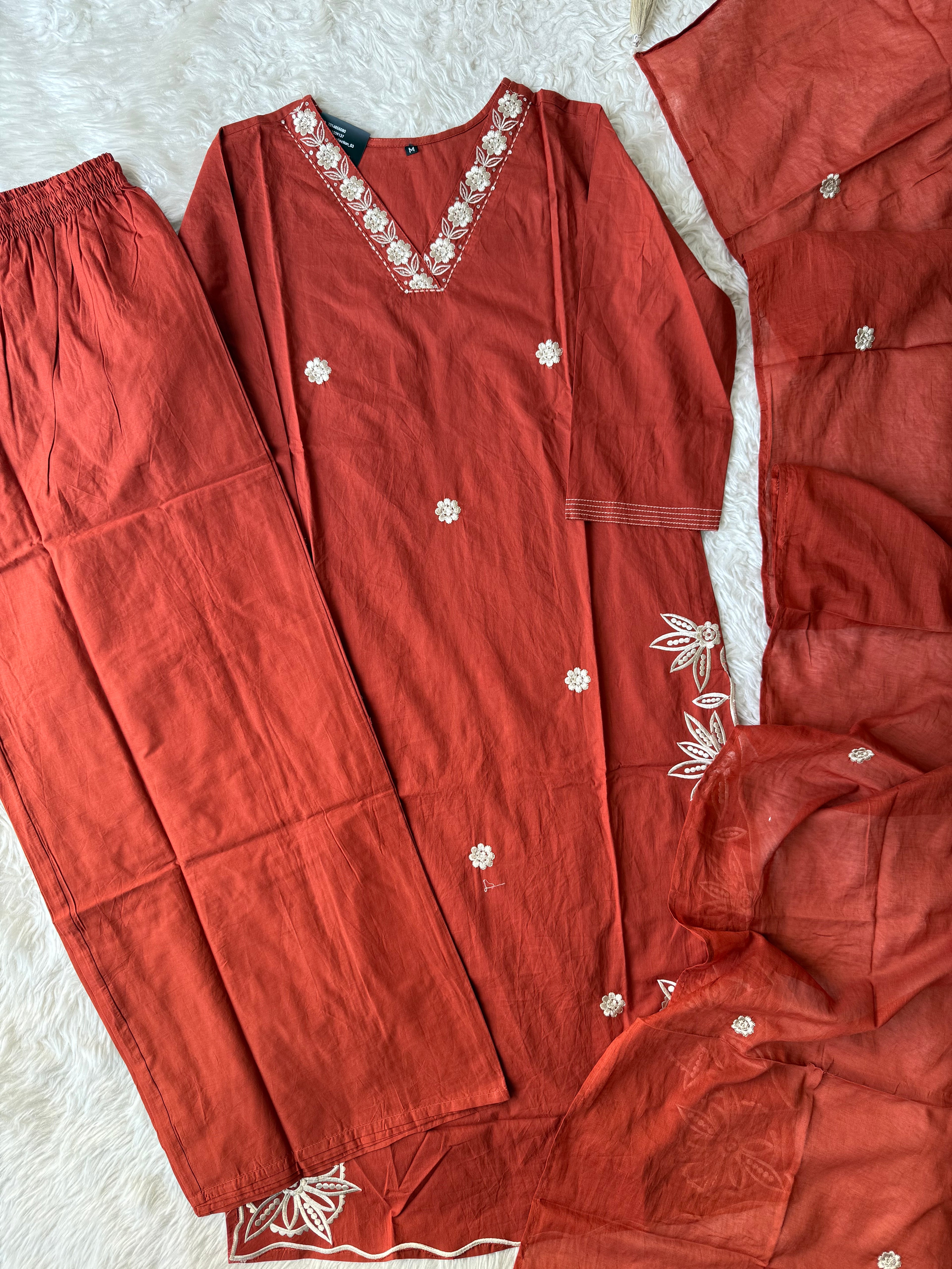 Premium Cotton Kurti Plazo Dupatta Set