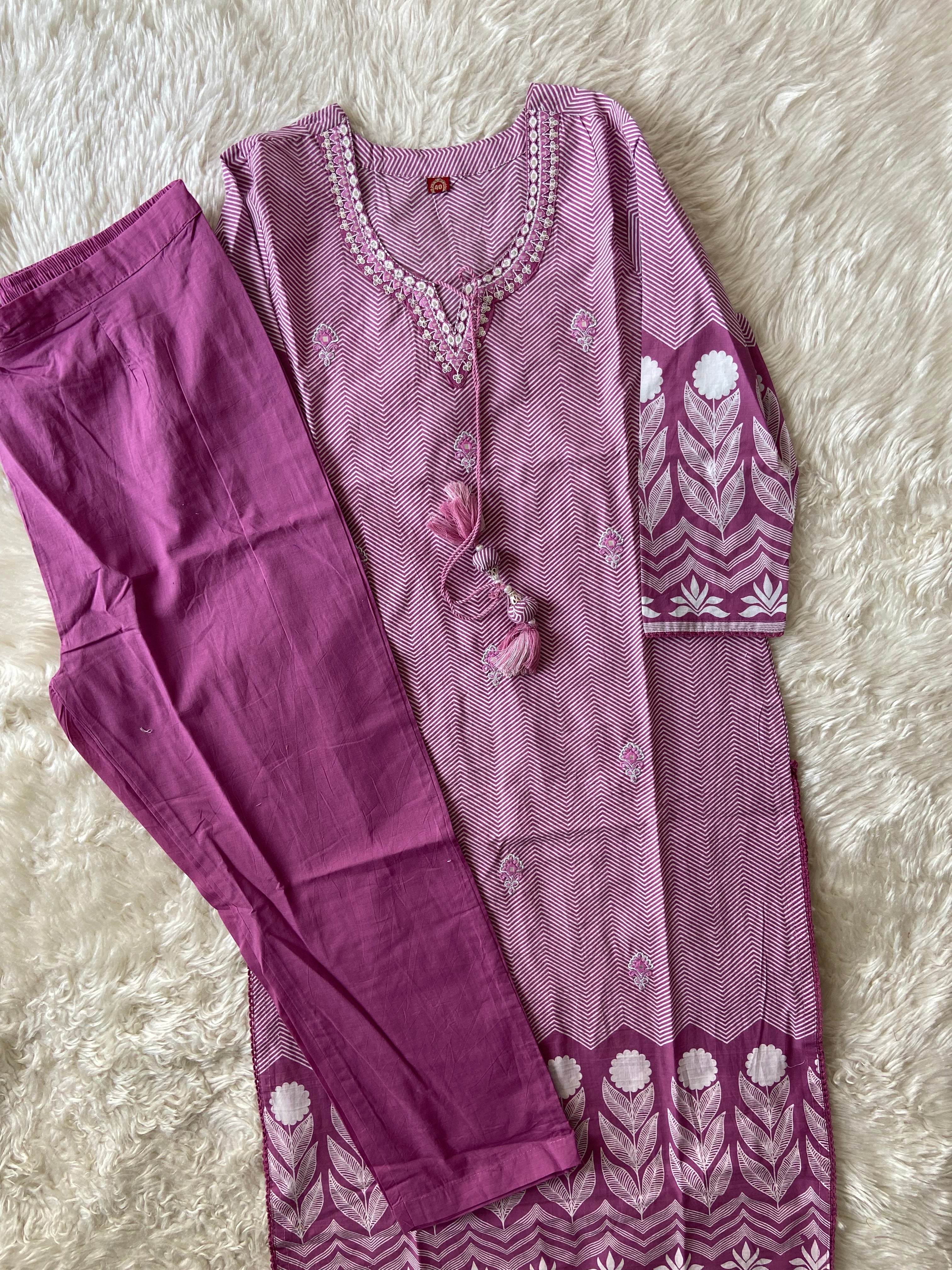Pure Cotton Kurti Pant Set