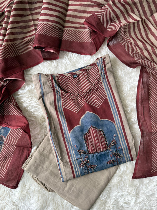 Premium Cotton Kurti Pant Dupatta Set
