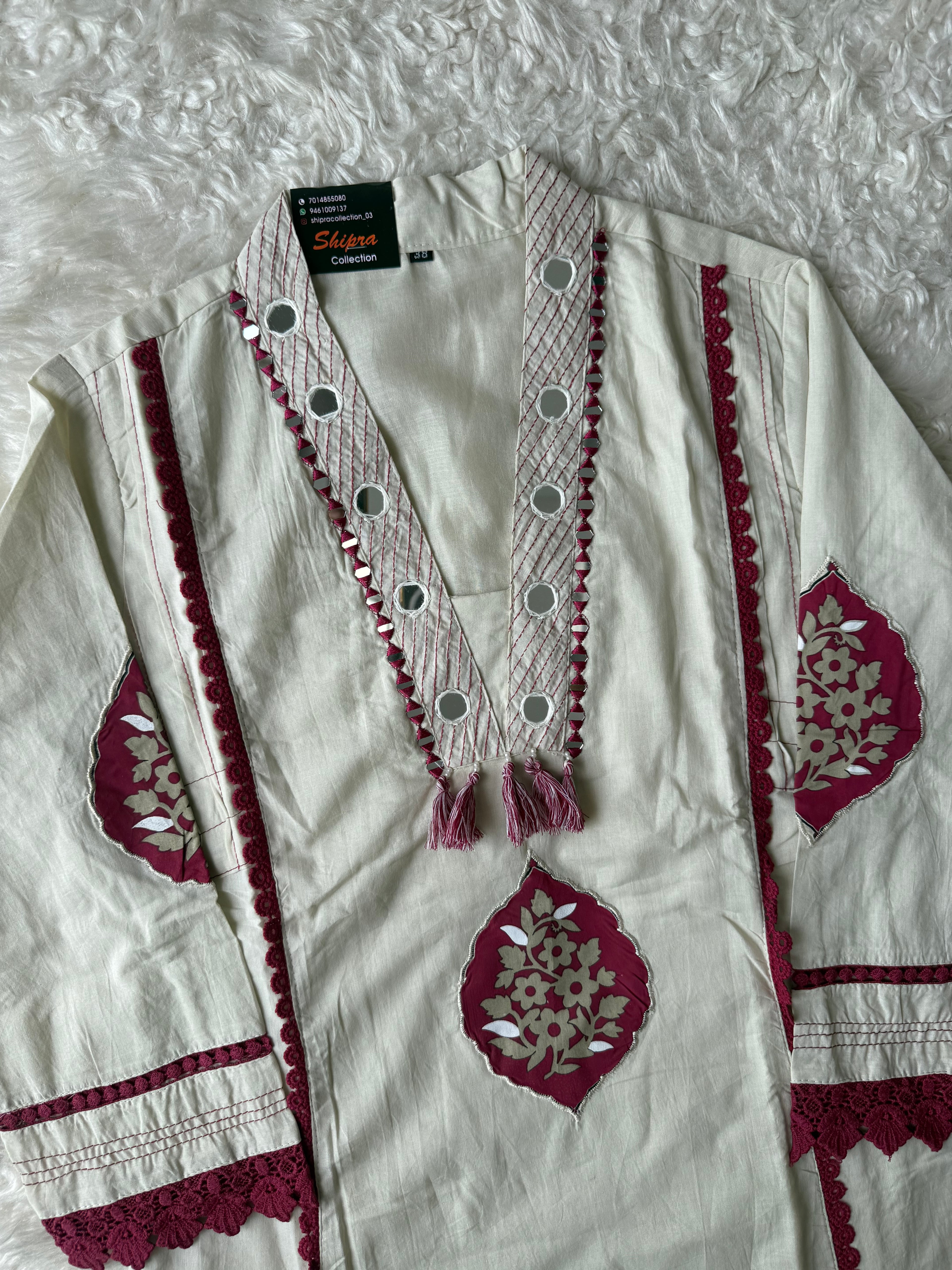 Premium Cotton Aline Kurti Plazo Dupatta Set