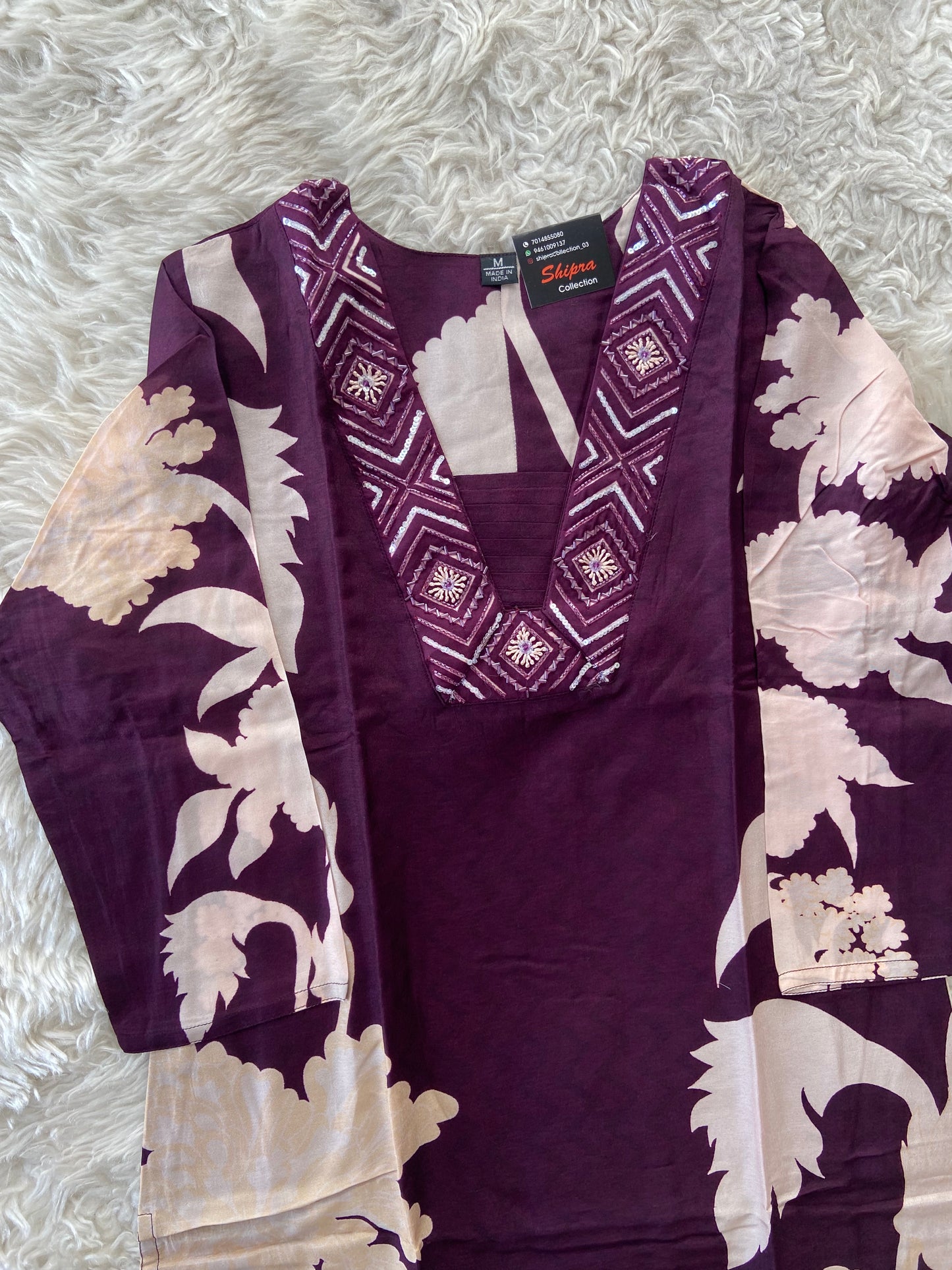Russian Silk Kurti Pant Dupatta Set