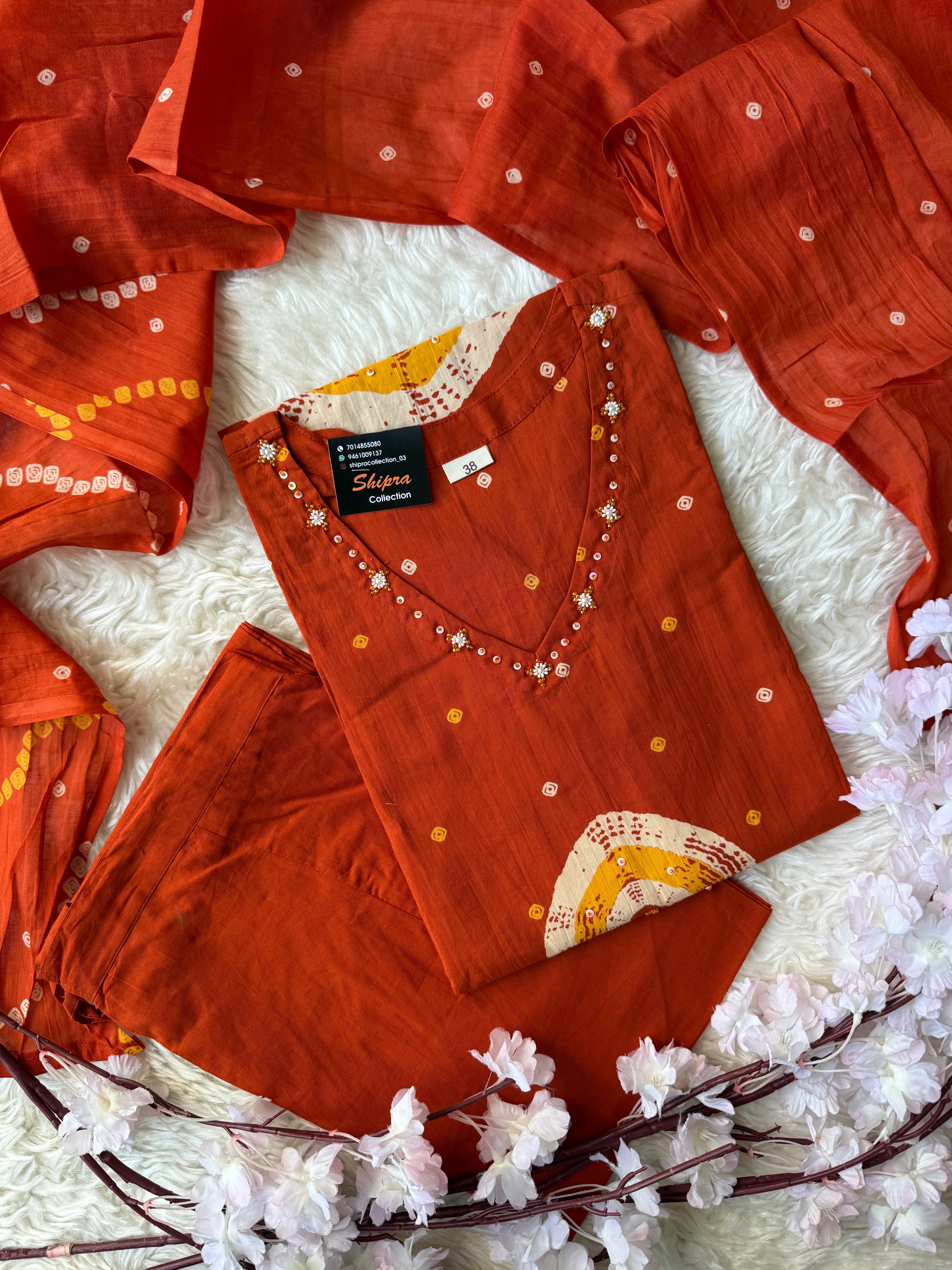 Premium Cotton Kurti Pant Dupatta Set