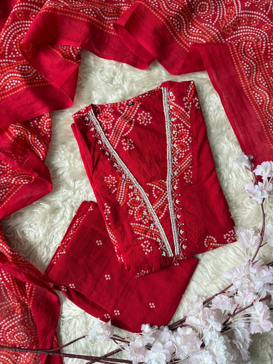 Premium Cotton Kurti Pant Dupatta Set