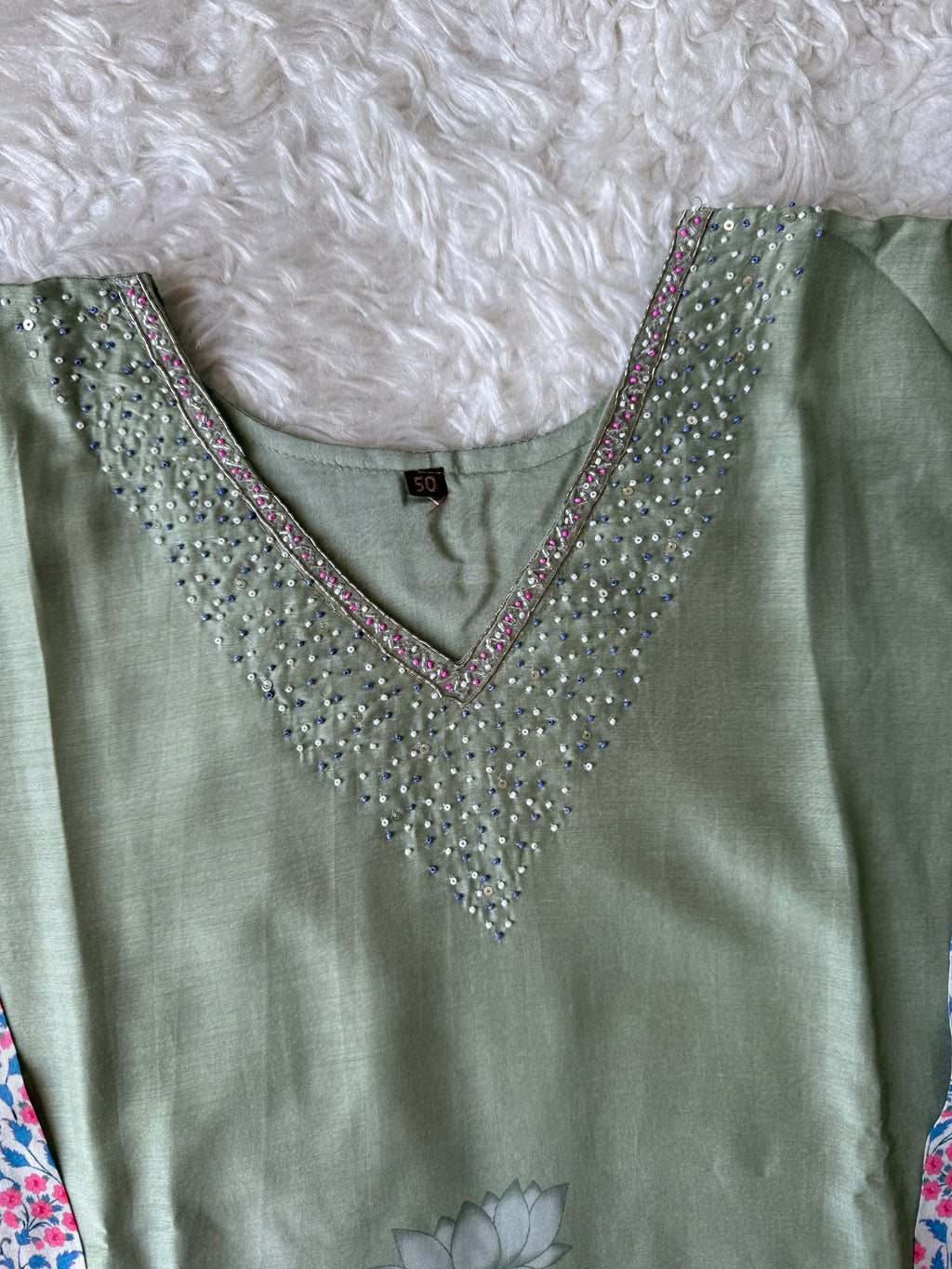 “Plus Size” Russian Silk Kurti Pant Dupatta Set