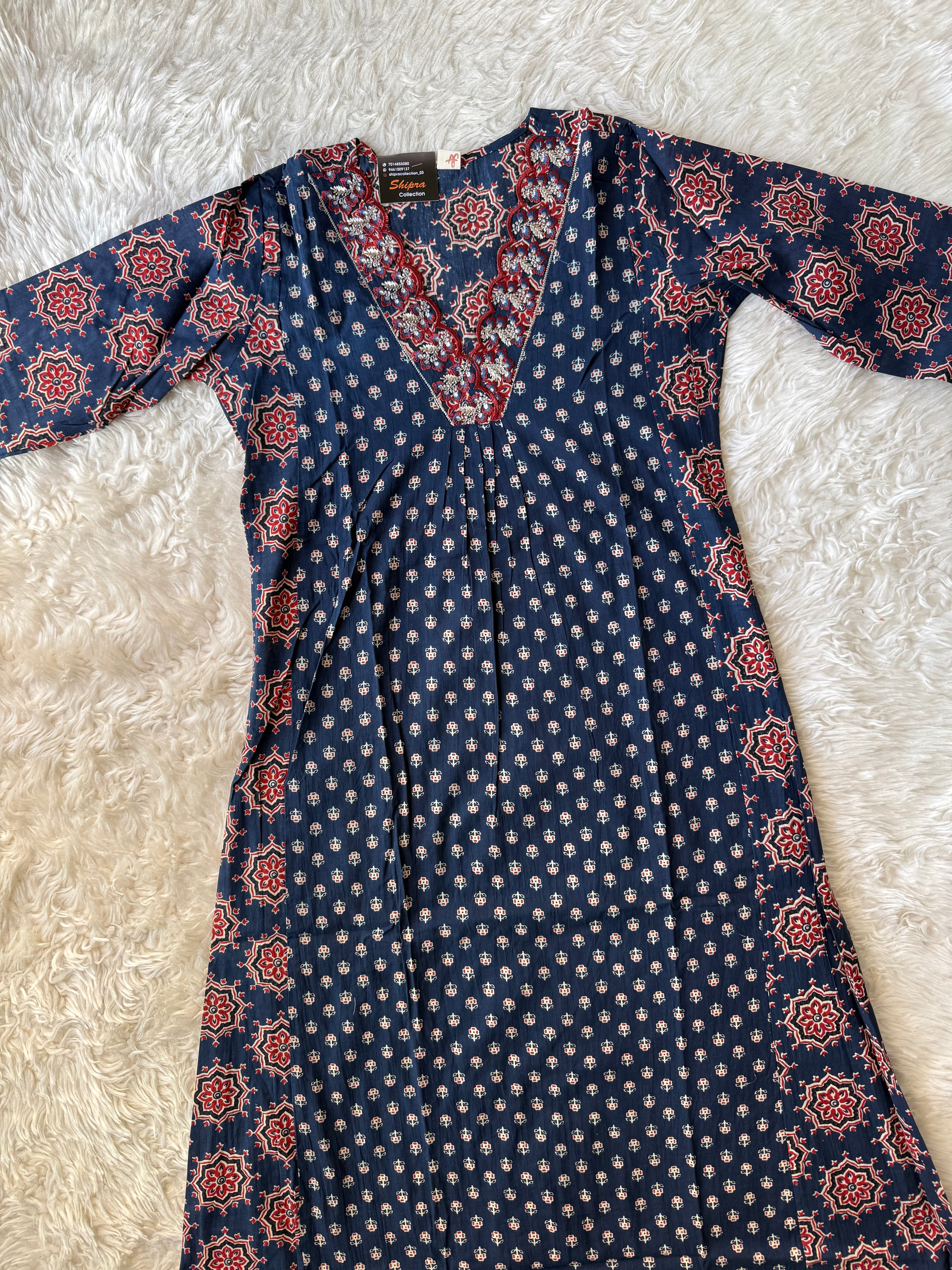 Pure Cotton Kurti Pant Dupatta Set