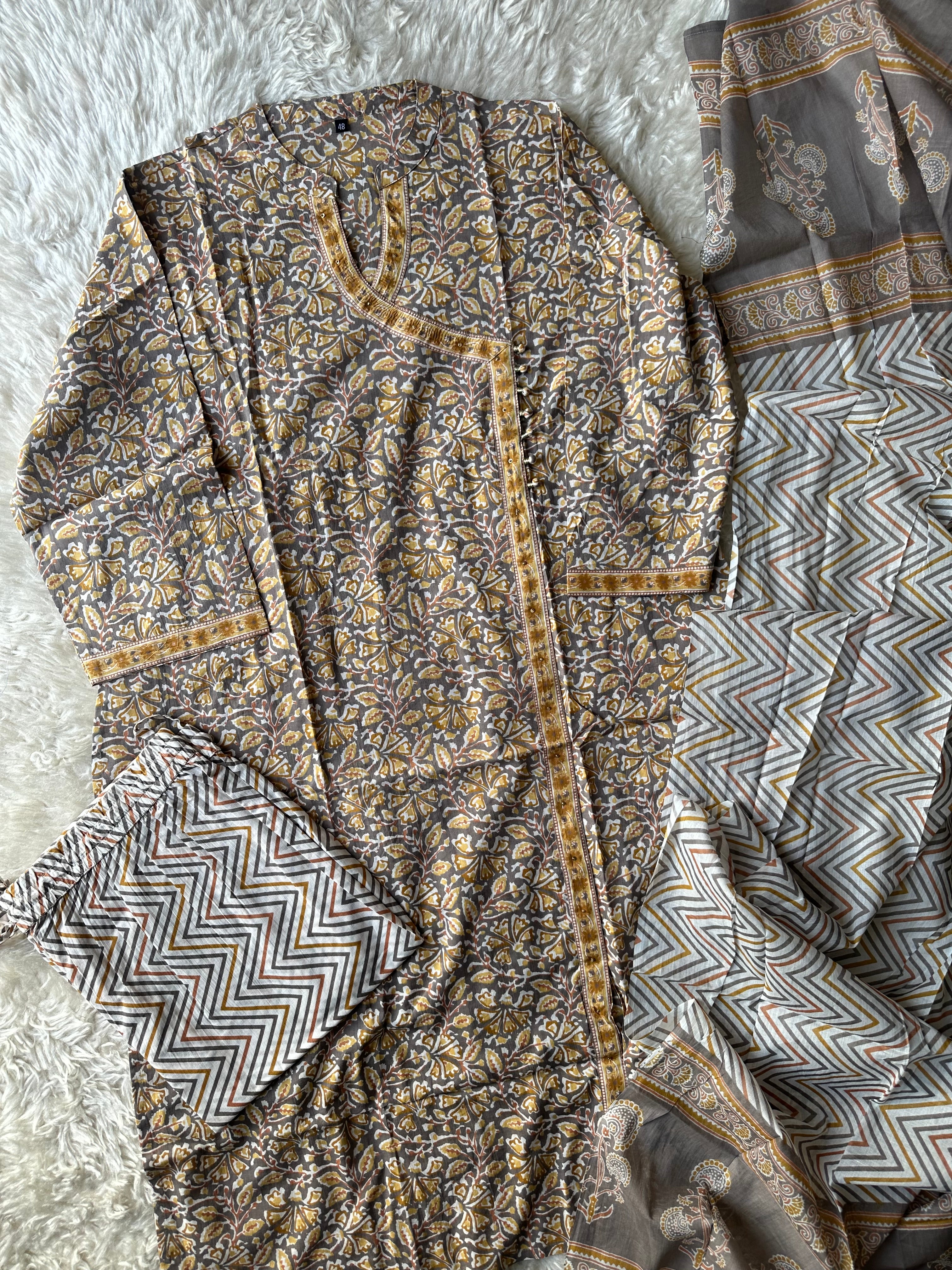 Premium Cotton Kurti Pant Dupatta Set