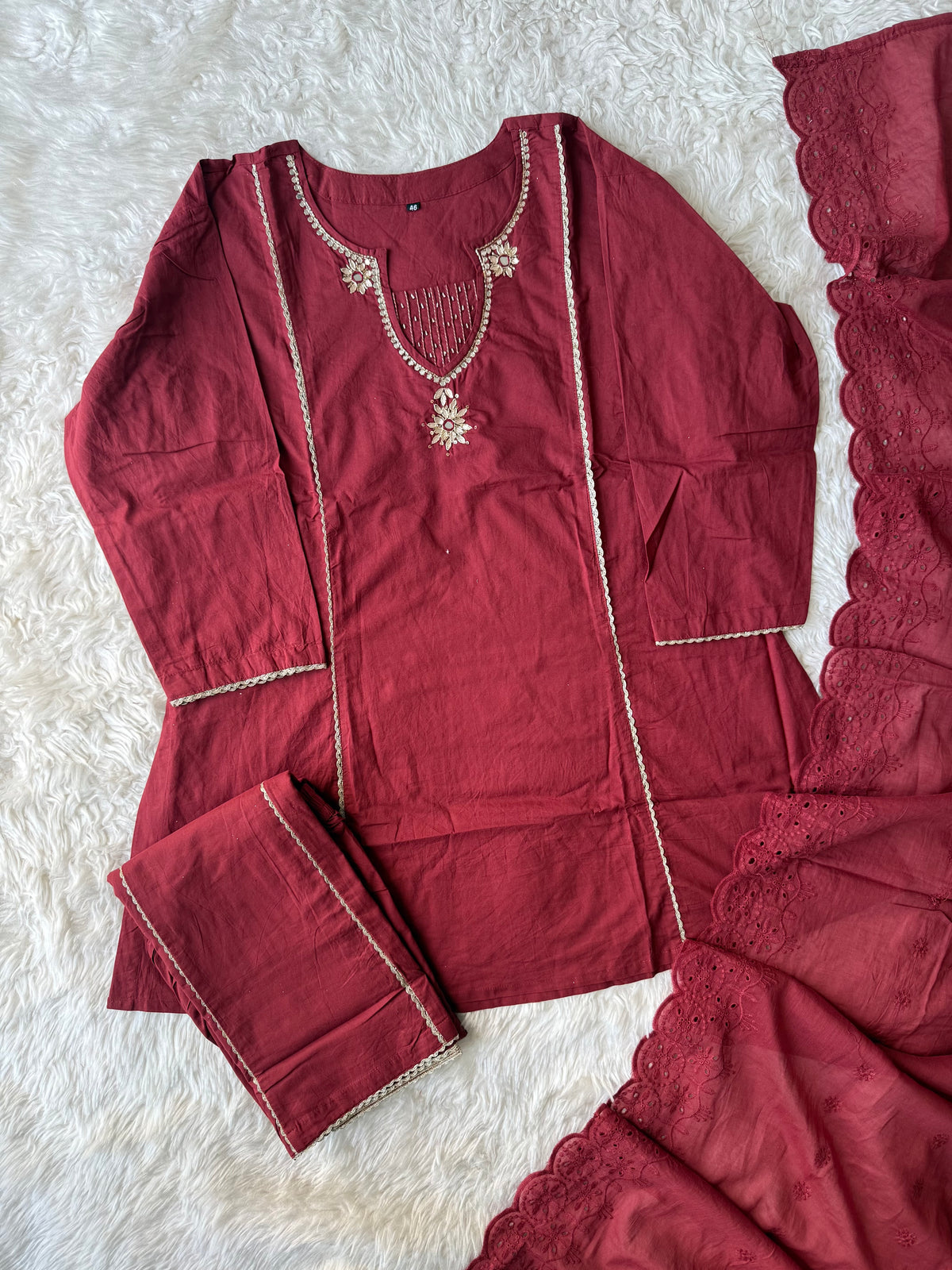 Premium Cotton Kurti Plazo Dupatta Set