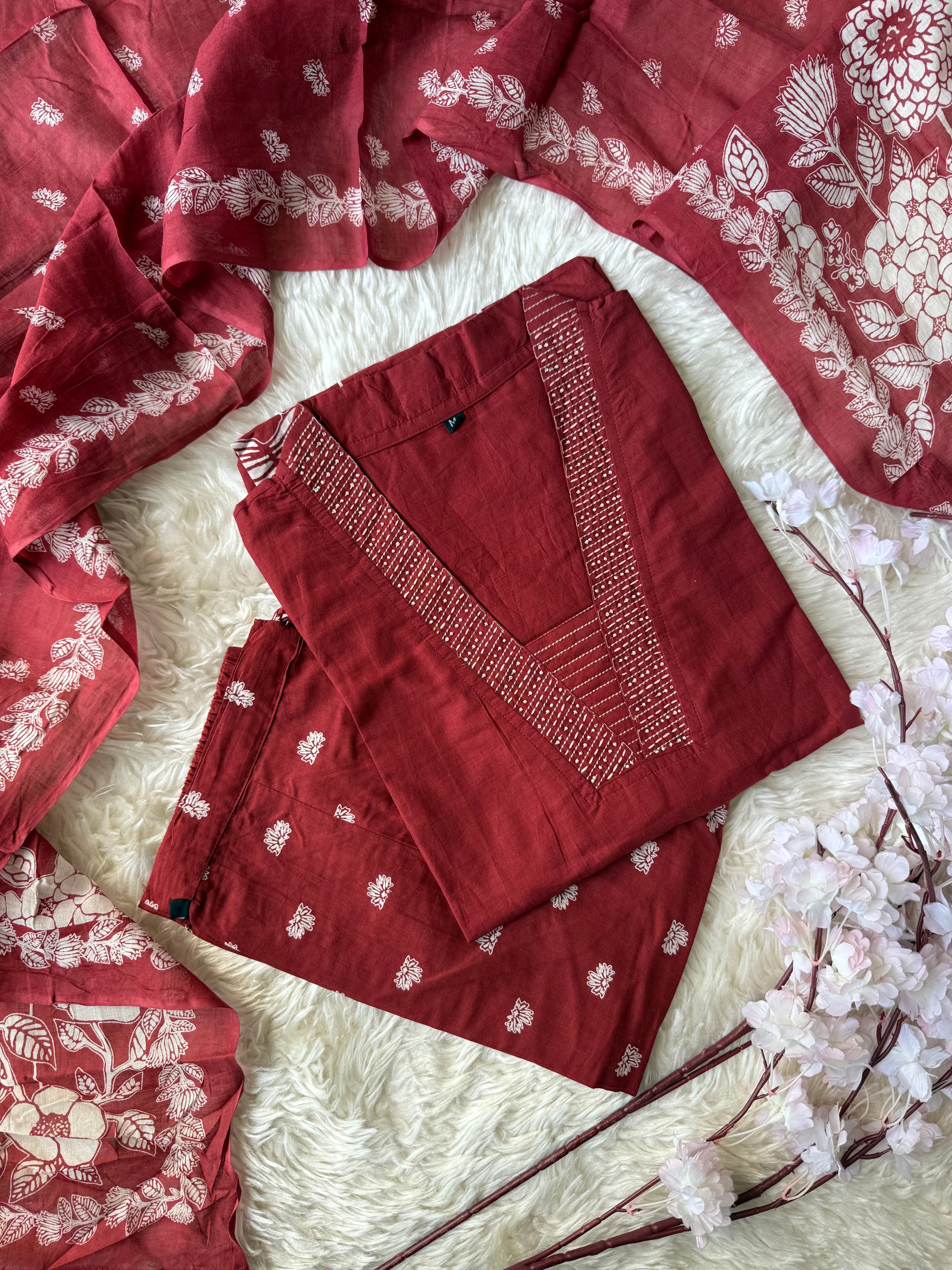 Budget Friendly Kurti Pant Dupatta Set